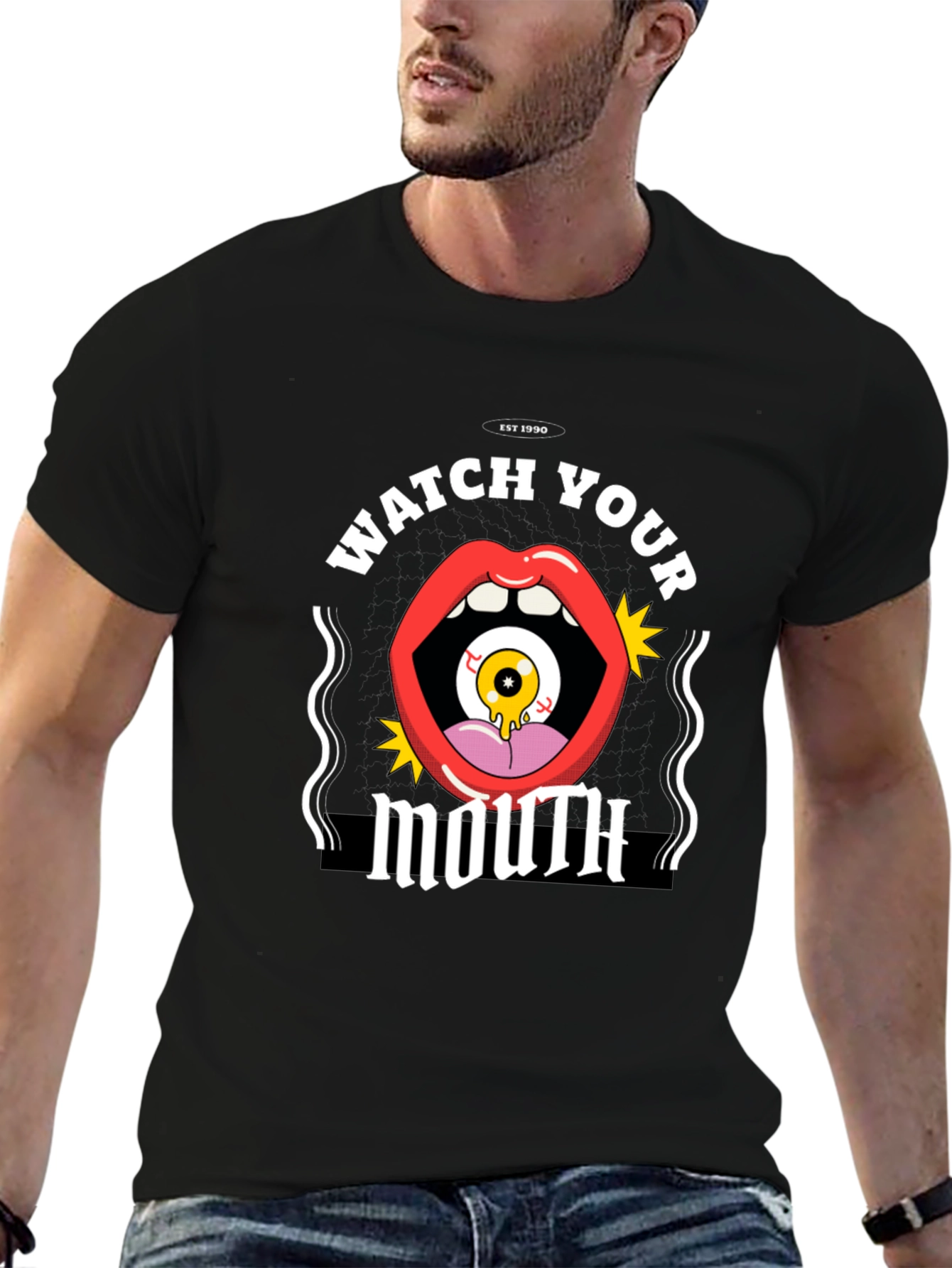 Watch Your Mouth Graphic Tee - Novelty T-Shirt