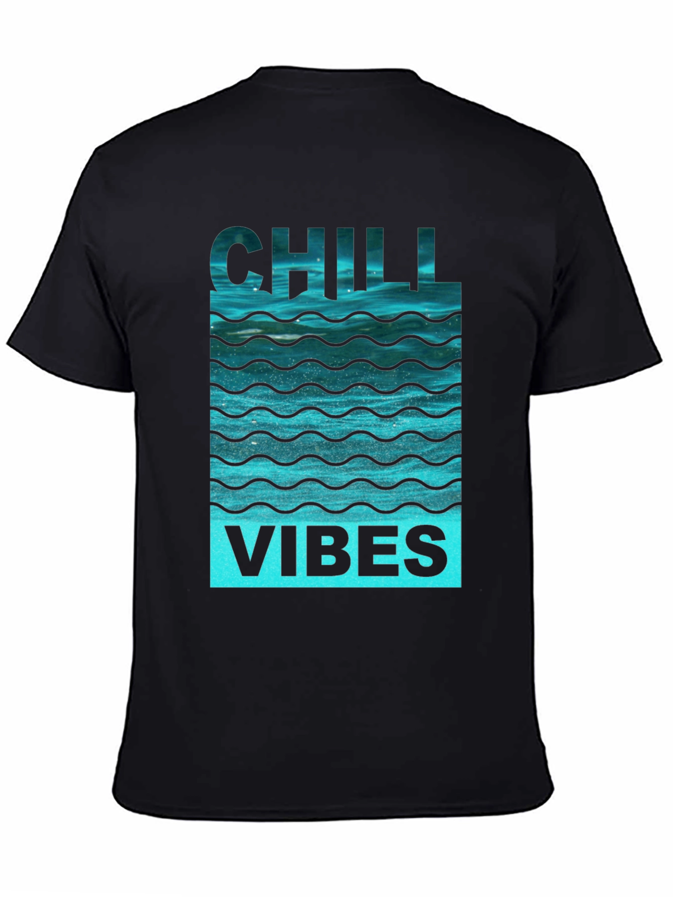 Chill Vibes Graphic Tee - Black Cotton Comfort