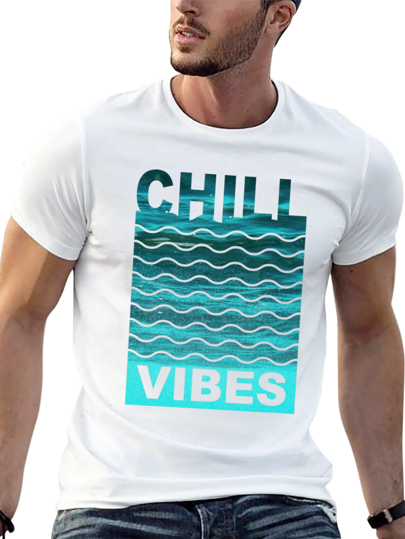 Chill Vibes Graphic Tee - Black Cotton Comfort