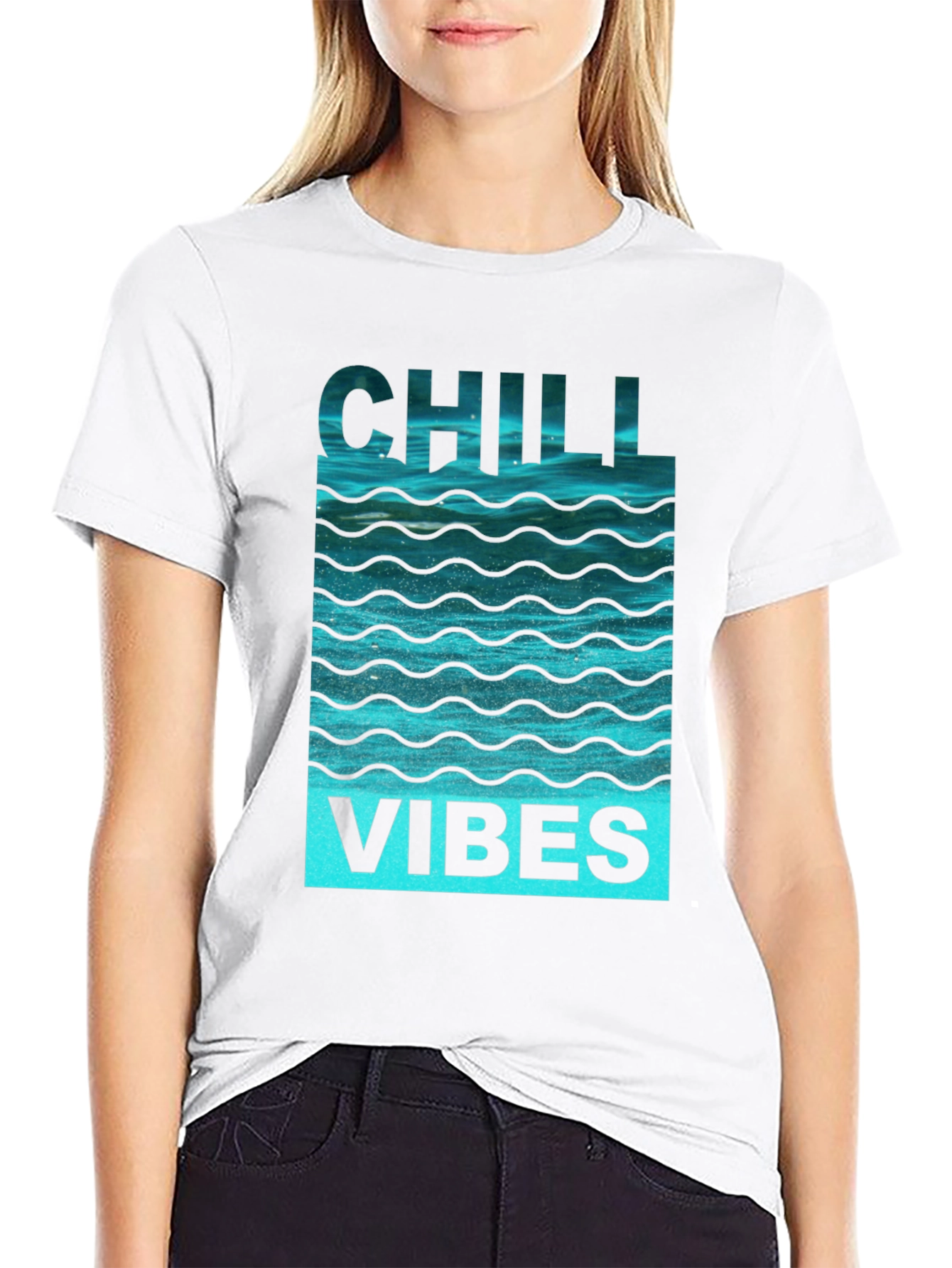 Chill Vibes Graphic Tee - Black Cotton Comfort
