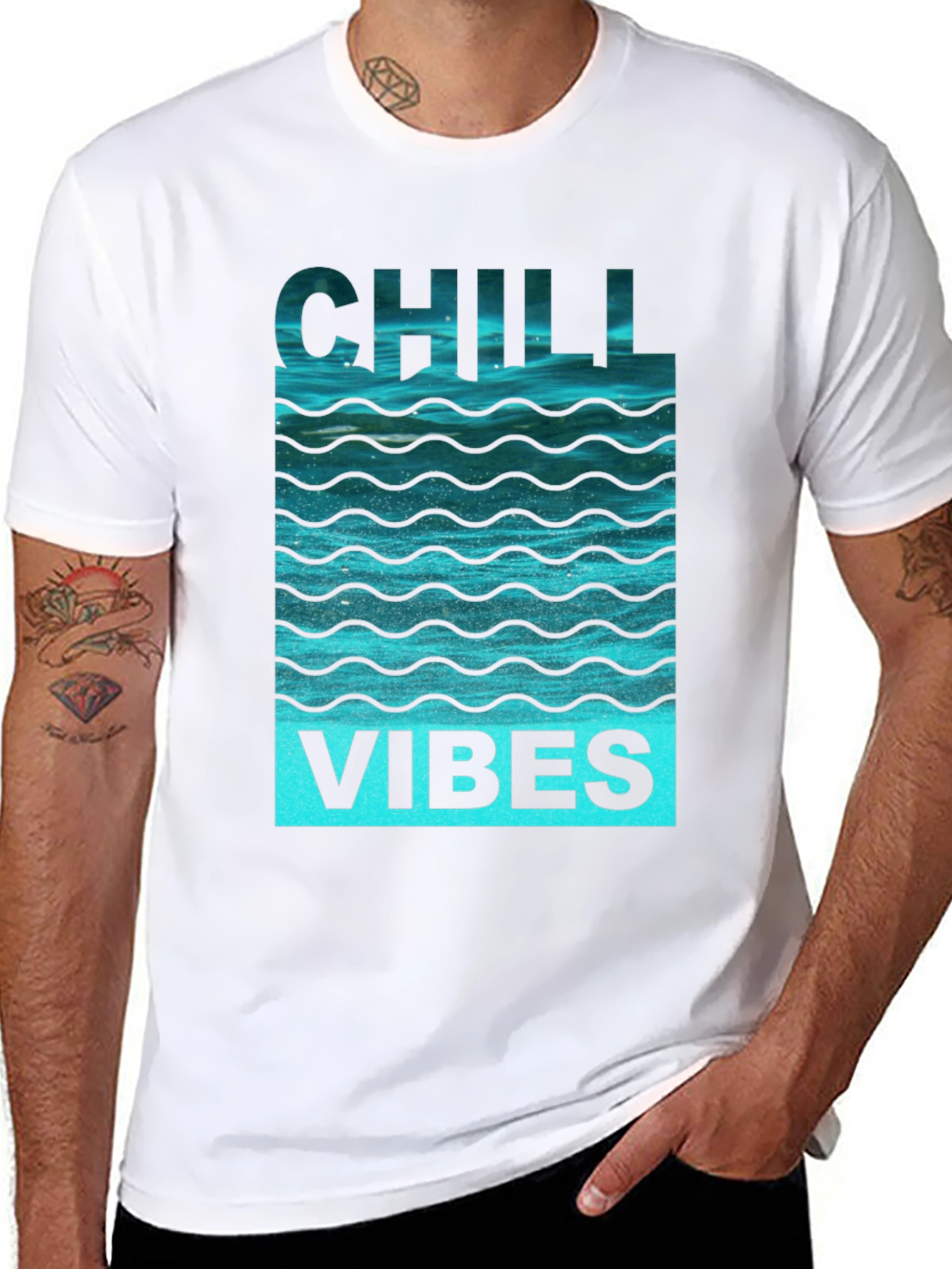 Chill Vibes Graphic Tee - Black Cotton Comfort