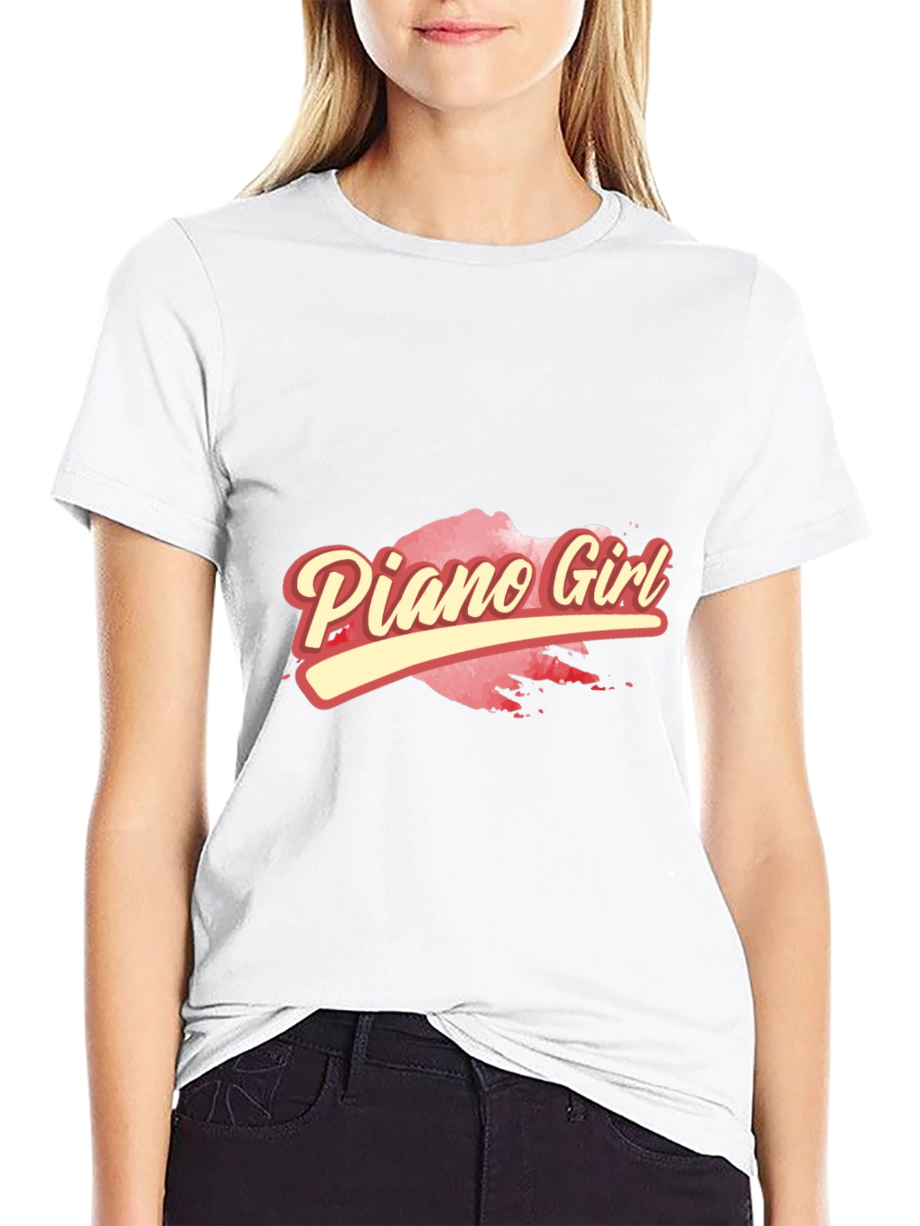 Piano Girl Graphic T-Shirt - Stylish & Unique Design