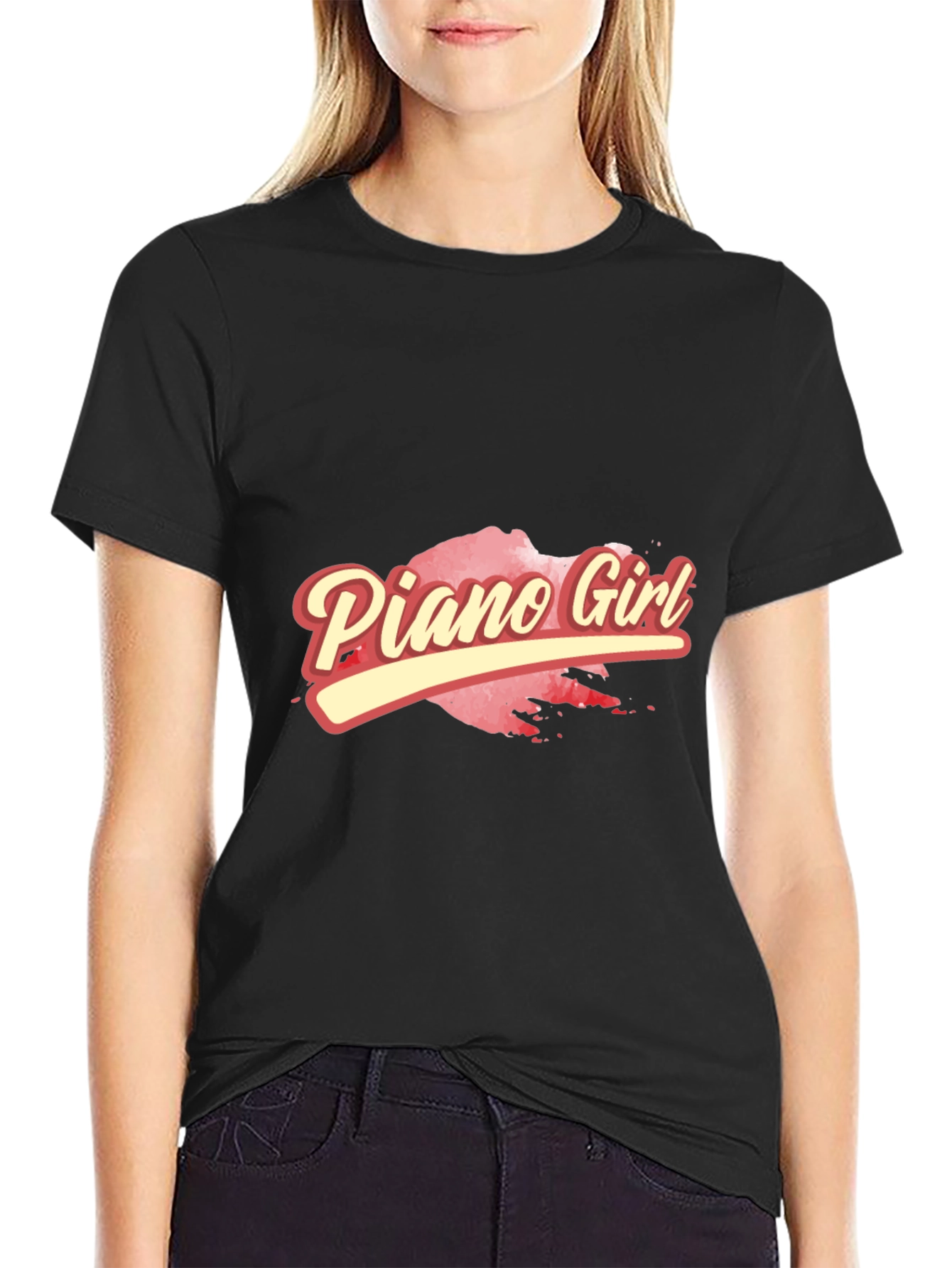 Piano Girl Graphic T-Shirt - Stylish & Unique Design