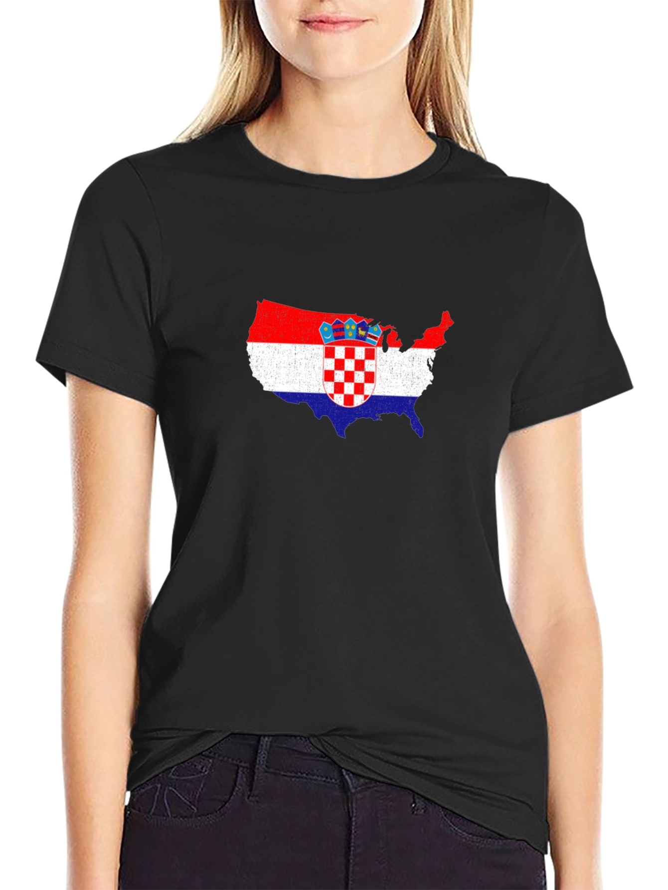 Croatian Pride USA Map T-Shirt