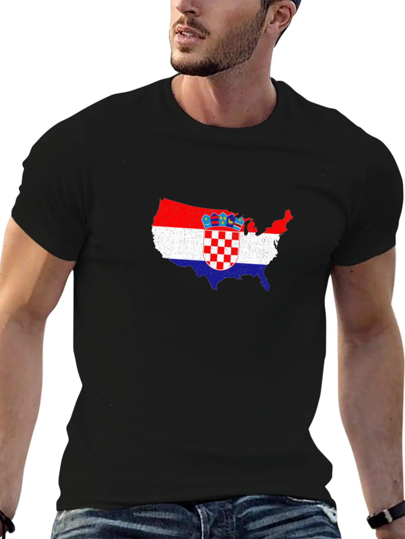 Croatian Pride USA Map T-Shirt