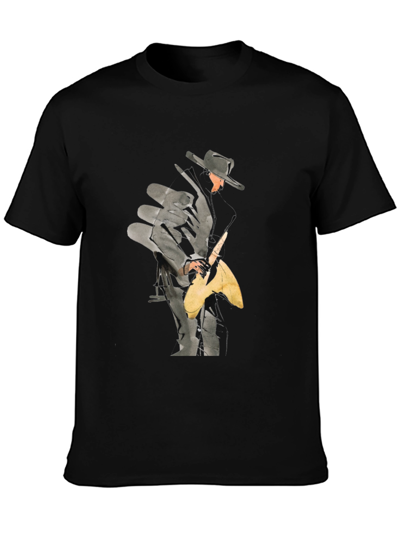 Guitar Player Graphic Black T-Shirt