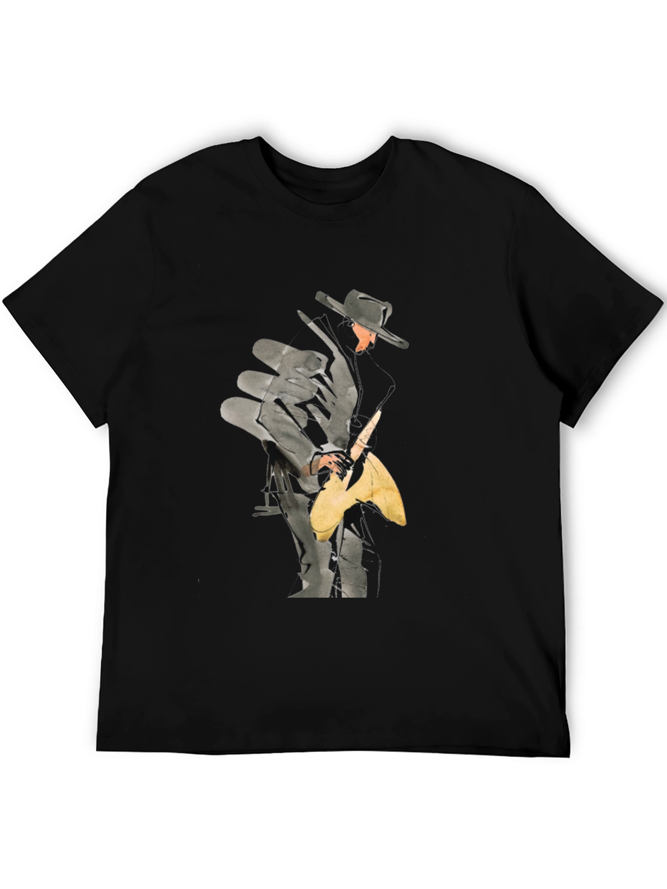 Guitar Player Graphic Black T-Shirt