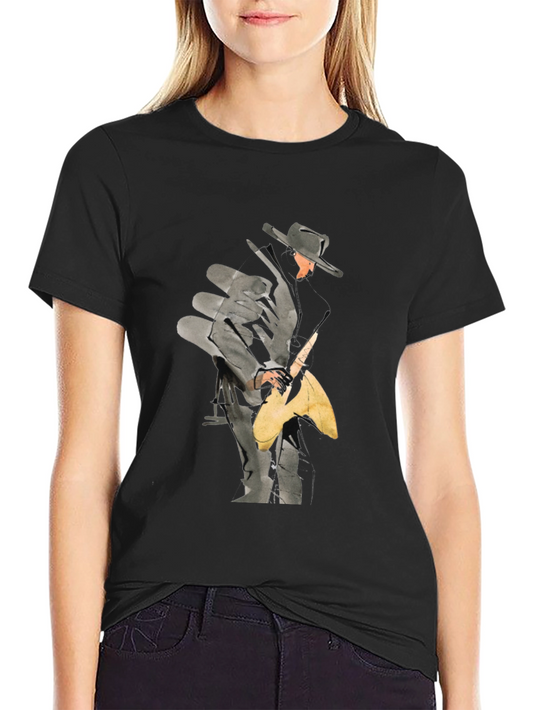 Guitar Player Graphic Black T-Shirt