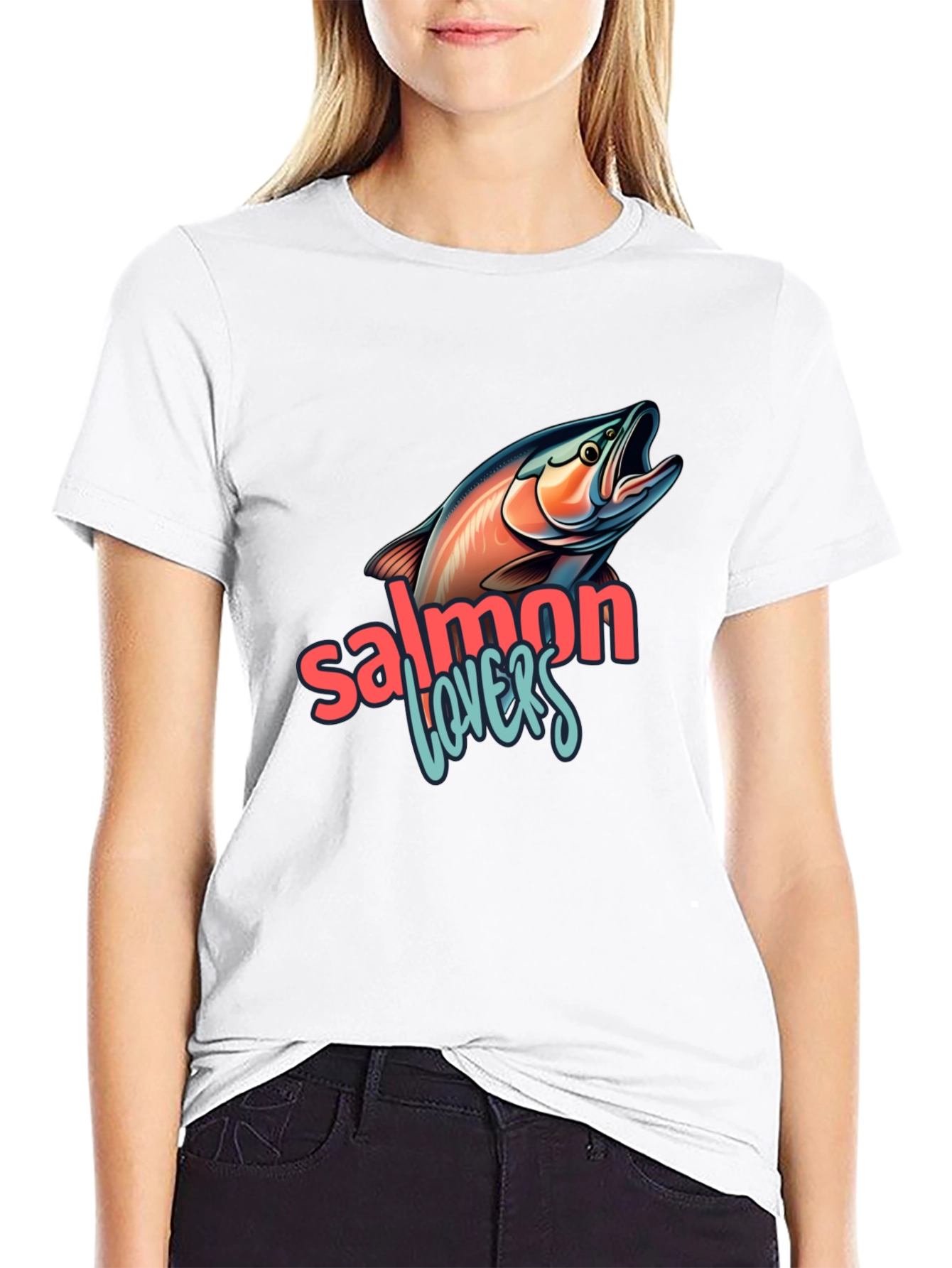 Salmon Lovers Graphic Tee - Black