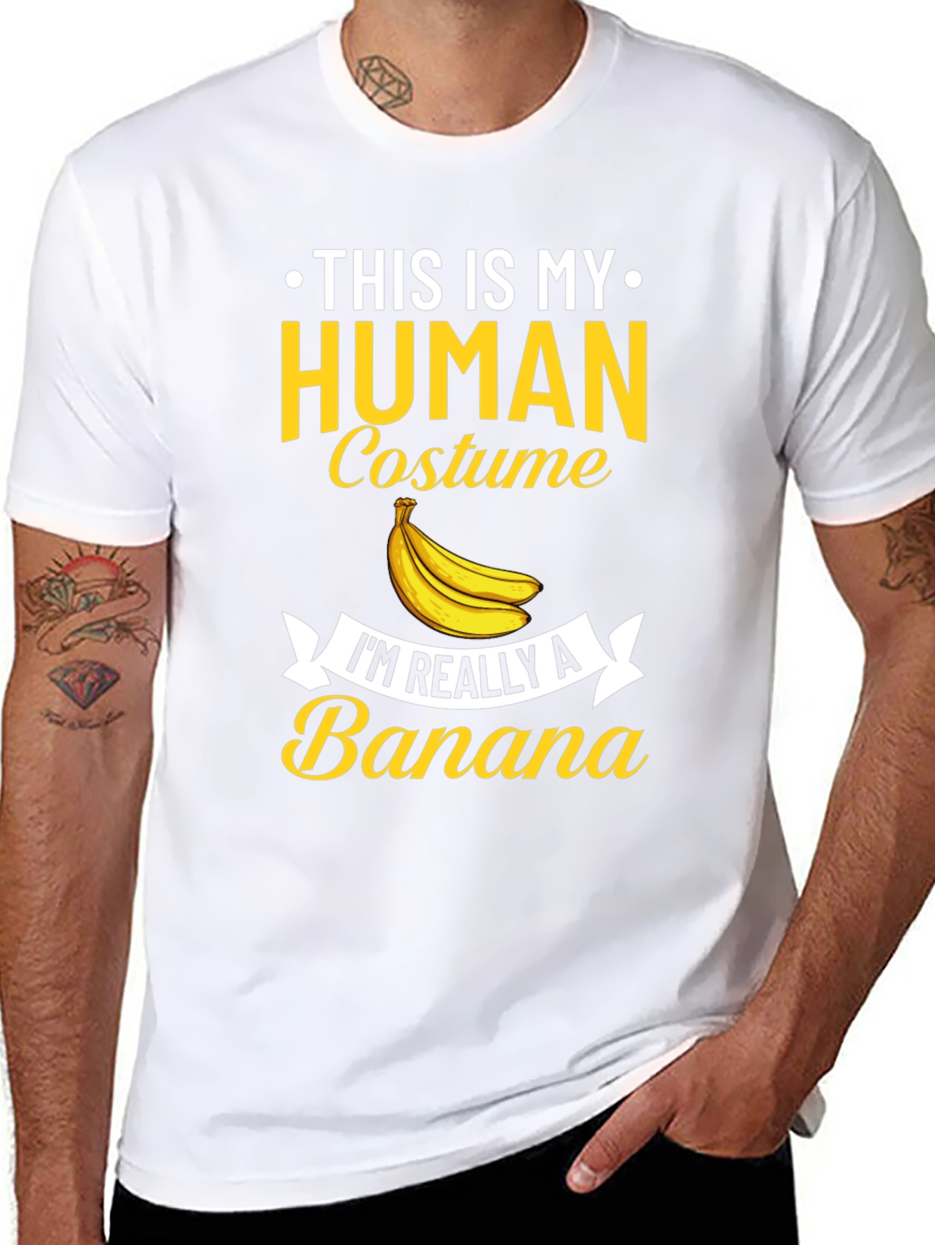 Human Costume Banana T-Shirt - Funny Novelty Tee