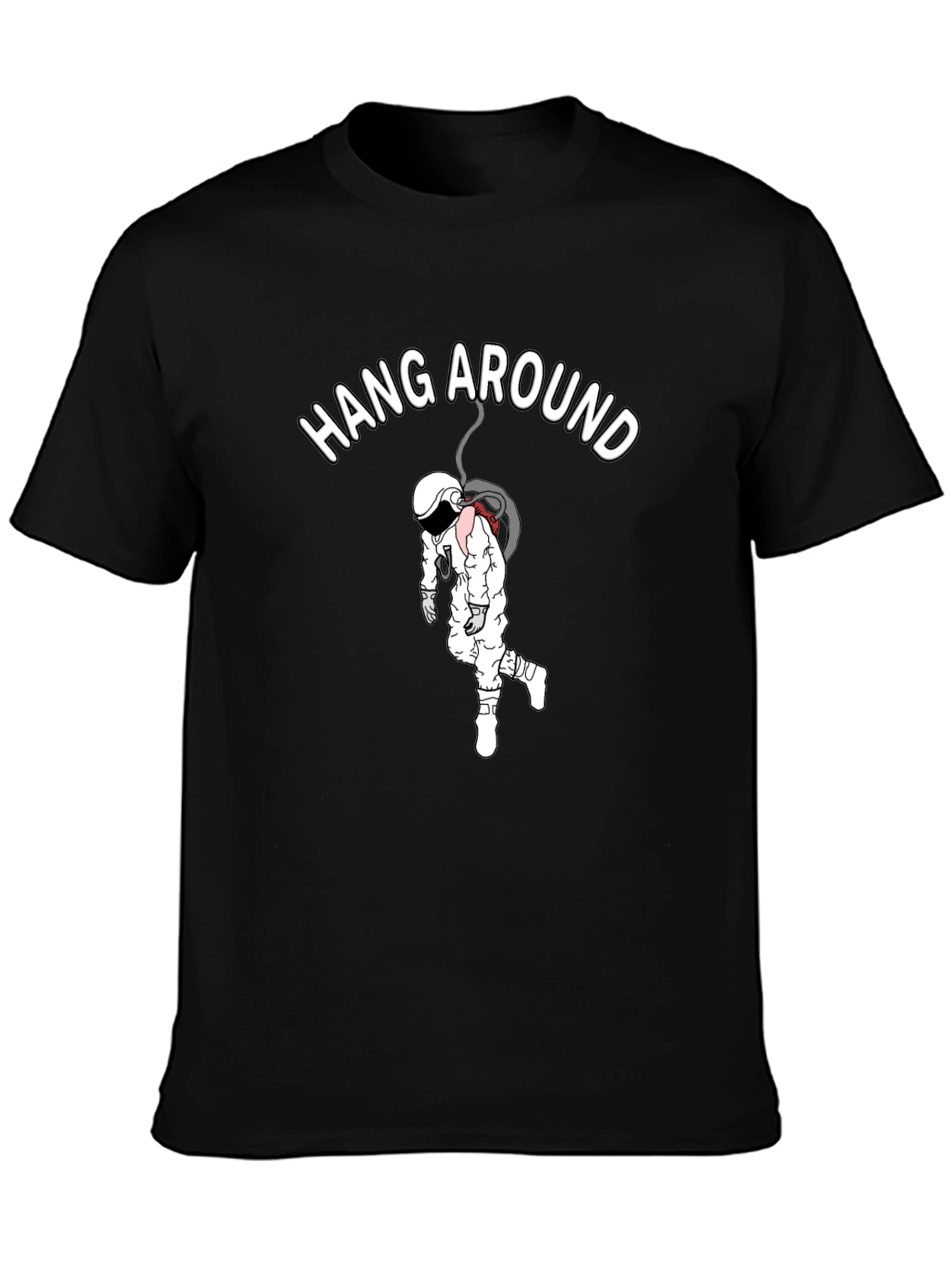 Hang Around Astronaut Black Graphic Tee