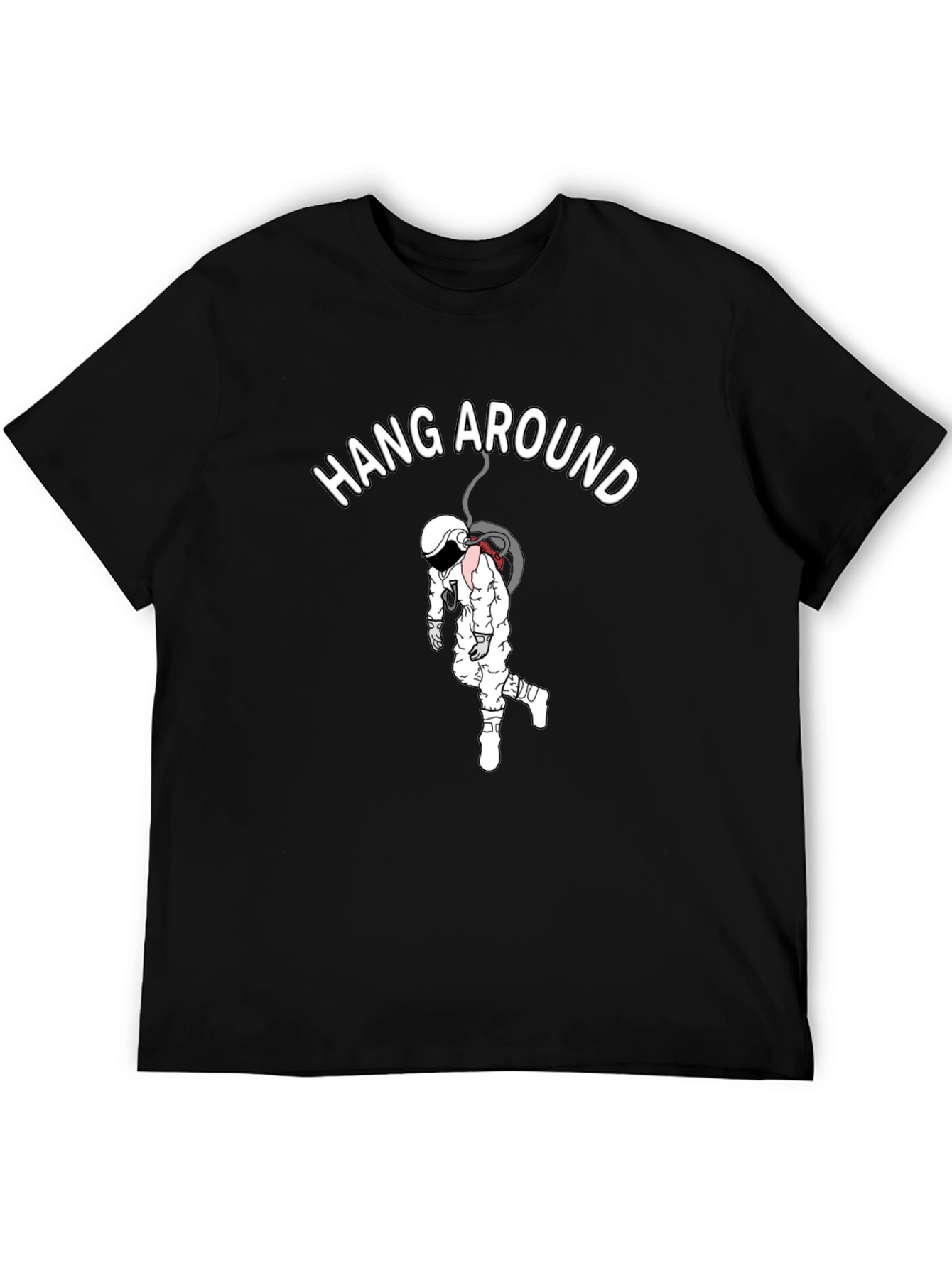 Hang Around Astronaut Black Graphic Tee