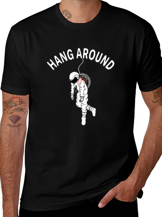 Hang Around Astronaut Black Graphic Tee