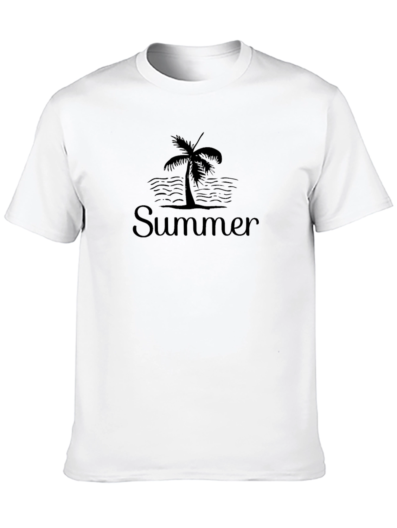Summer Palm Tree Graphic Tee - Black Unisex T-Shirt