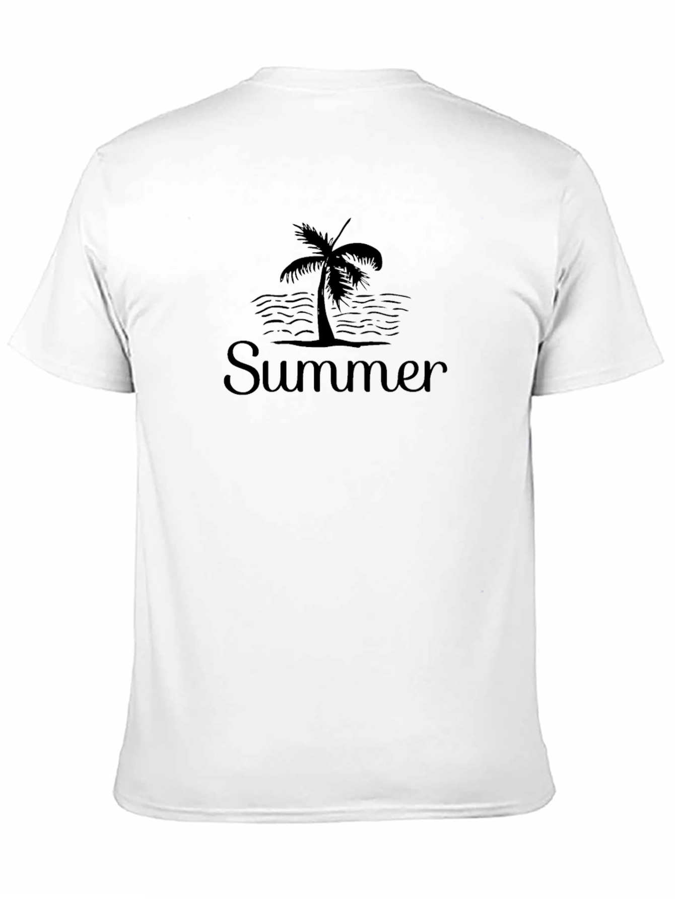 Summer Palm Tree Graphic Tee - Black Unisex T-Shirt