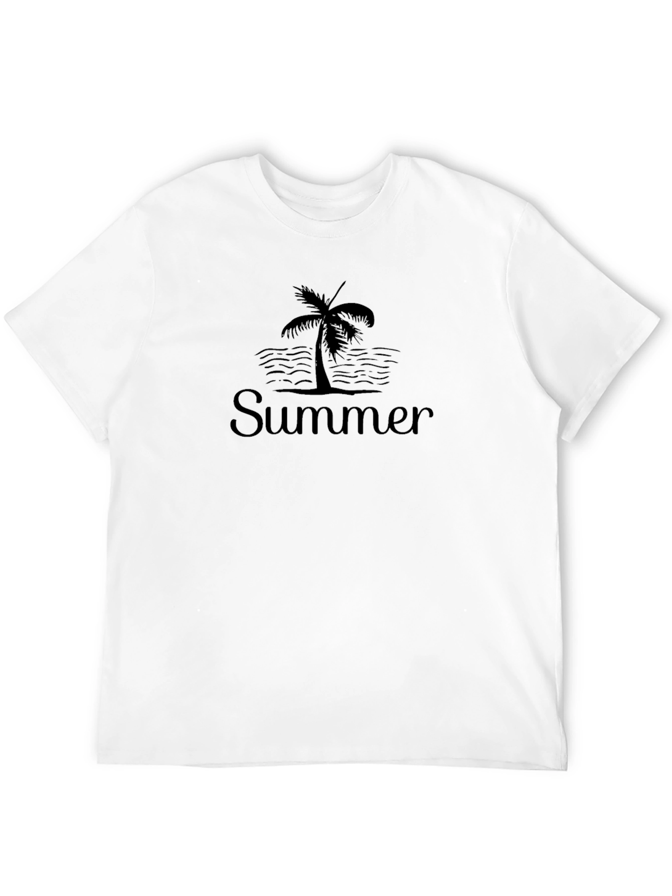 Summer Palm Tree Graphic Tee - Black Unisex T-Shirt