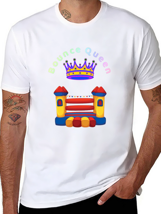 Bounce Queen Black T-Shirt - Bouncy Castle Design