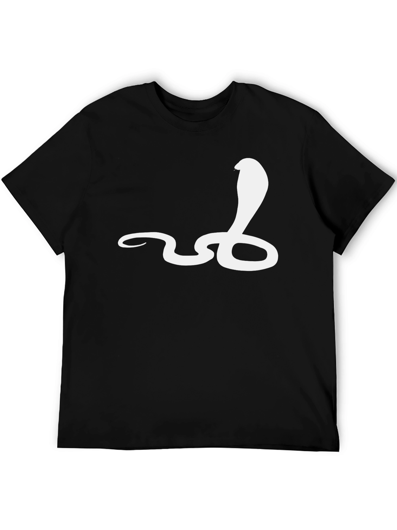 Cobra Graphic Tee - Black Cotton Snake Design