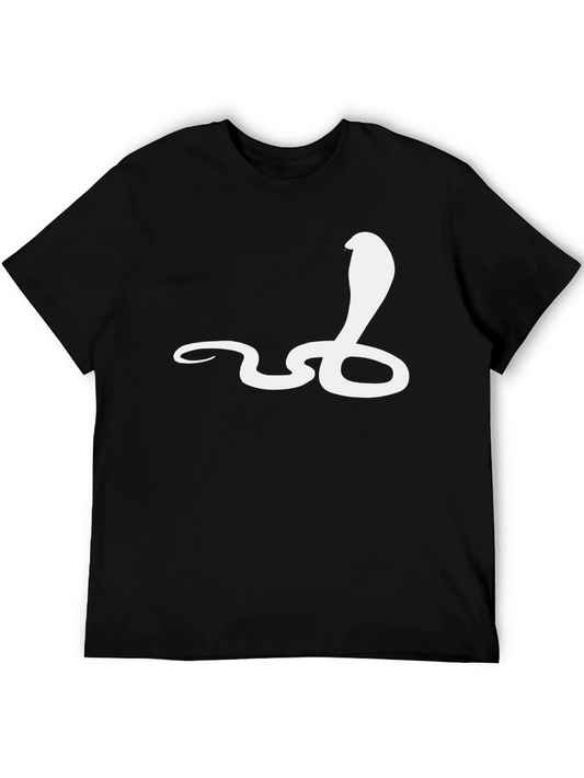 Cobra Graphic Tee - Black Cotton Snake Design