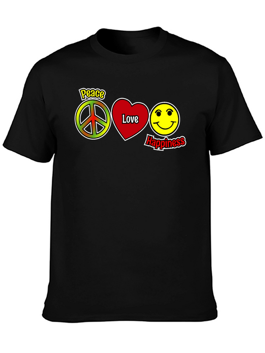 Peace Love Happiness Graphic T-Shirt
