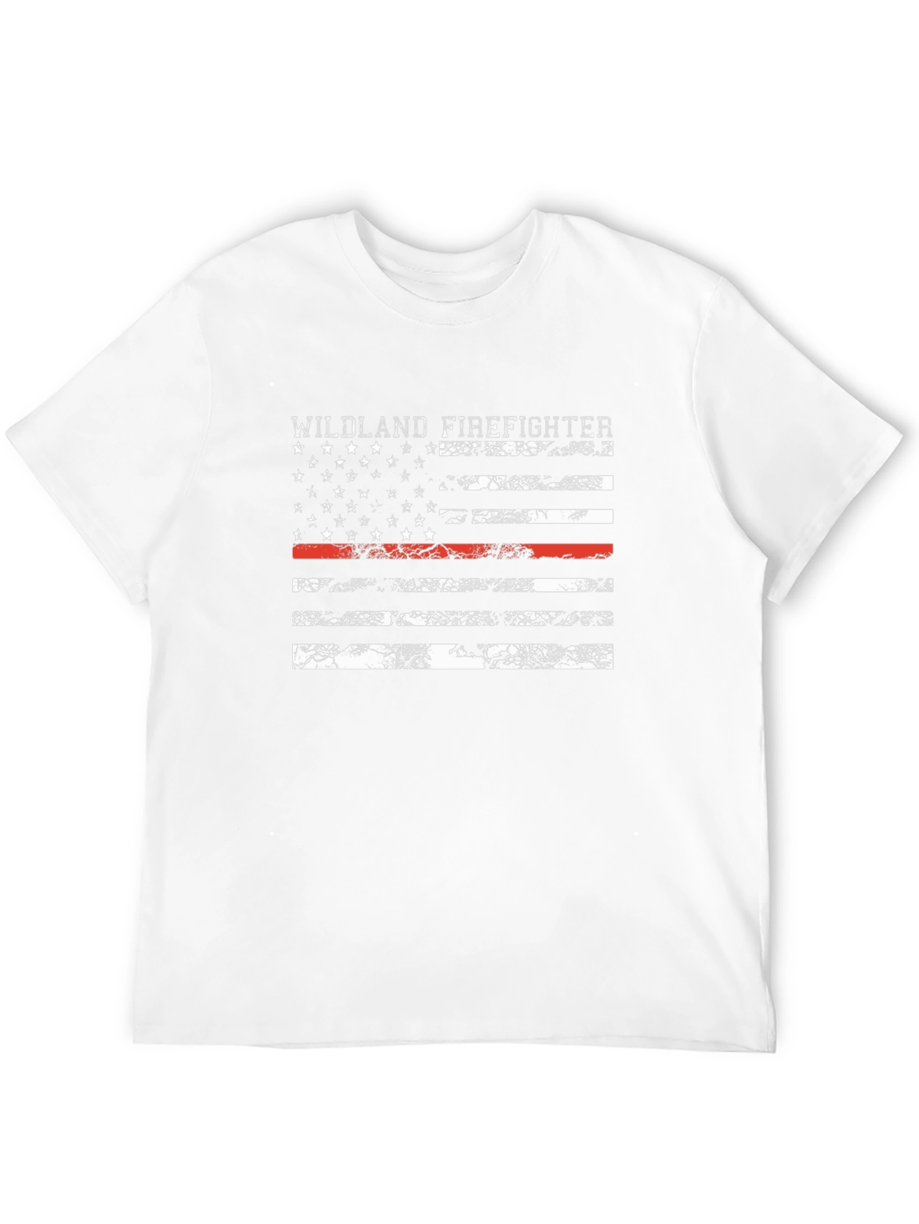 Wildland Firefighter Thin Red Line Flag T-Shirt