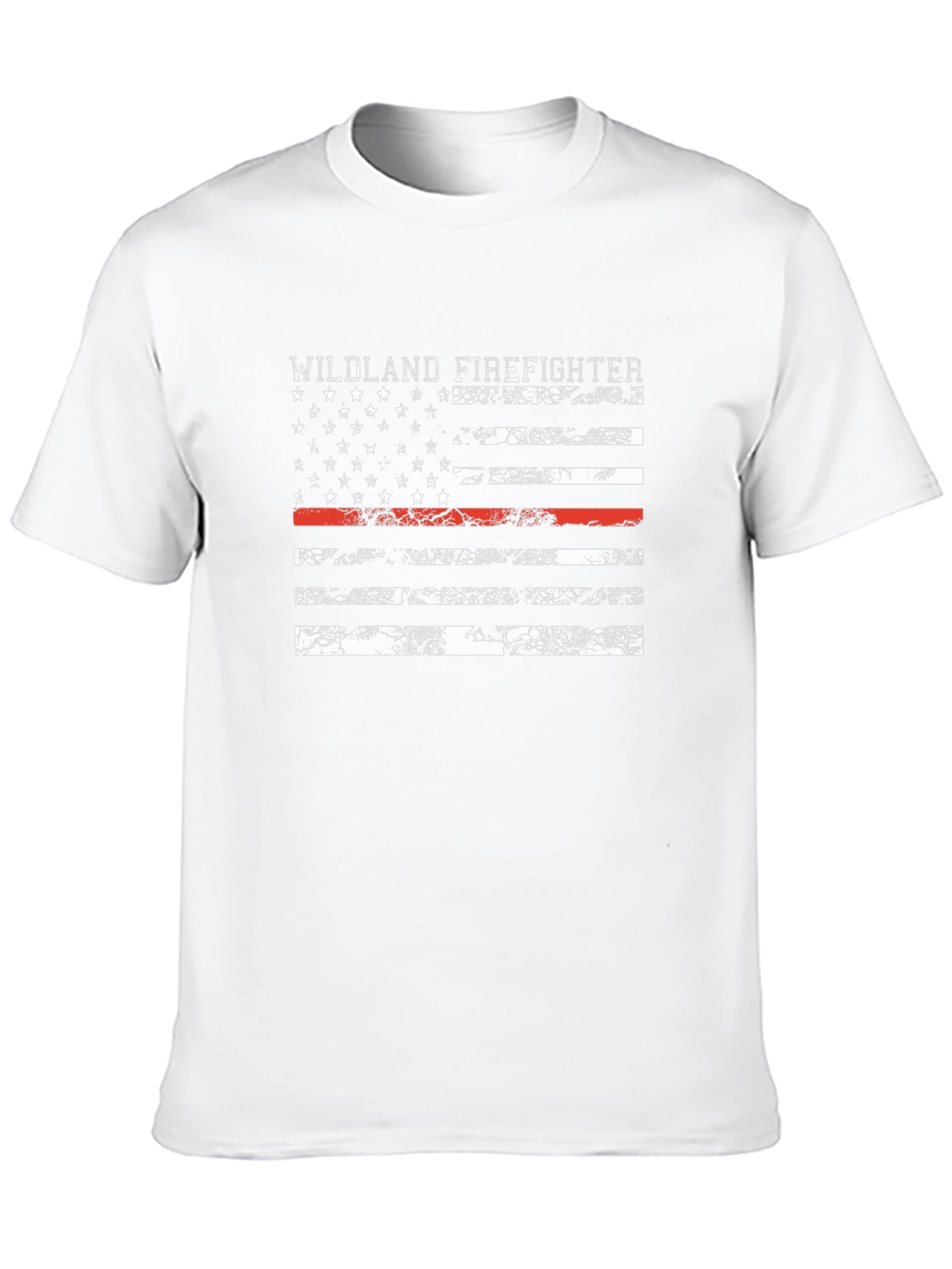 Wildland Firefighter Thin Red Line Flag T-Shirt