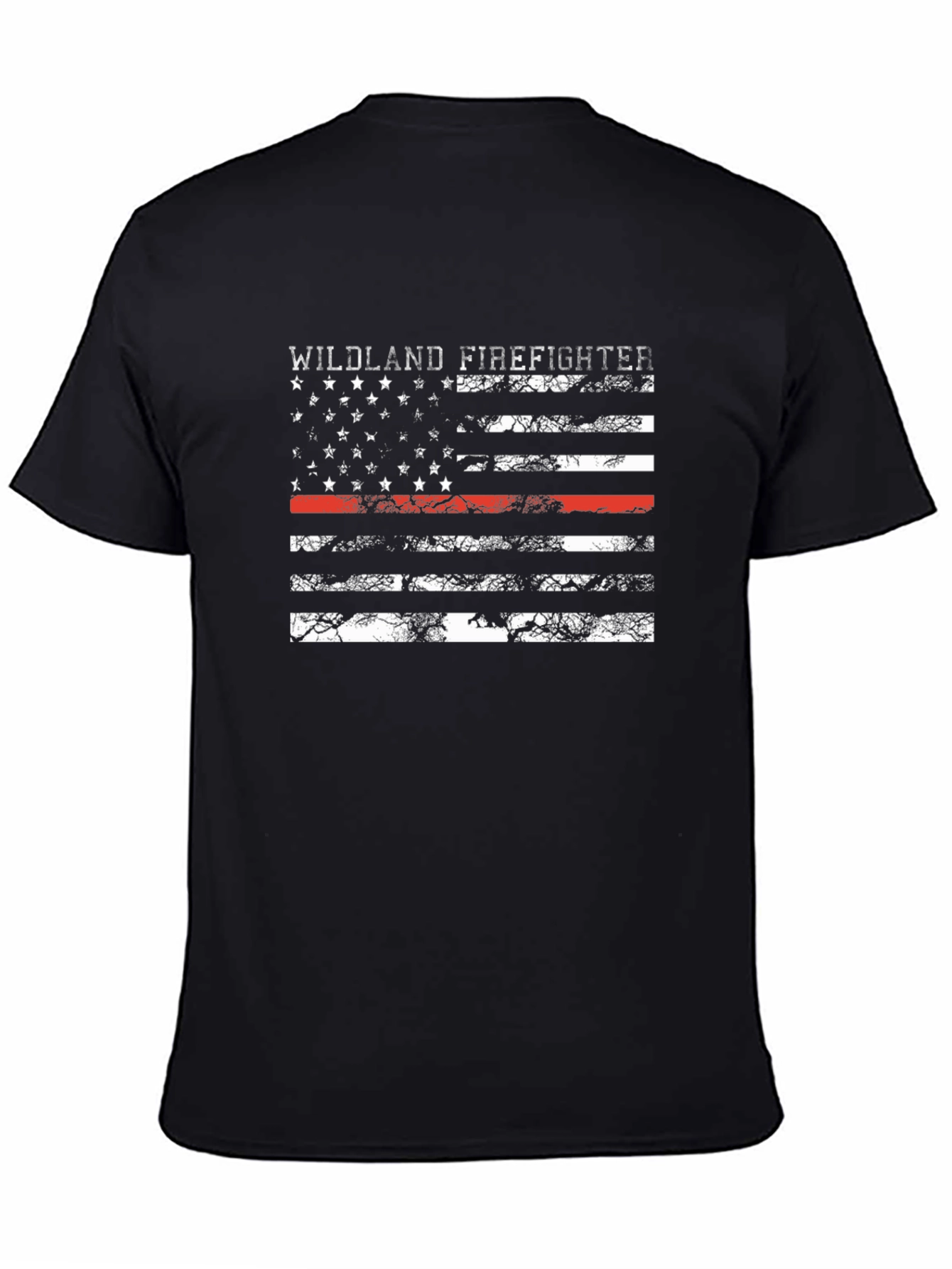 Wildland Firefighter Thin Red Line Flag T-Shirt