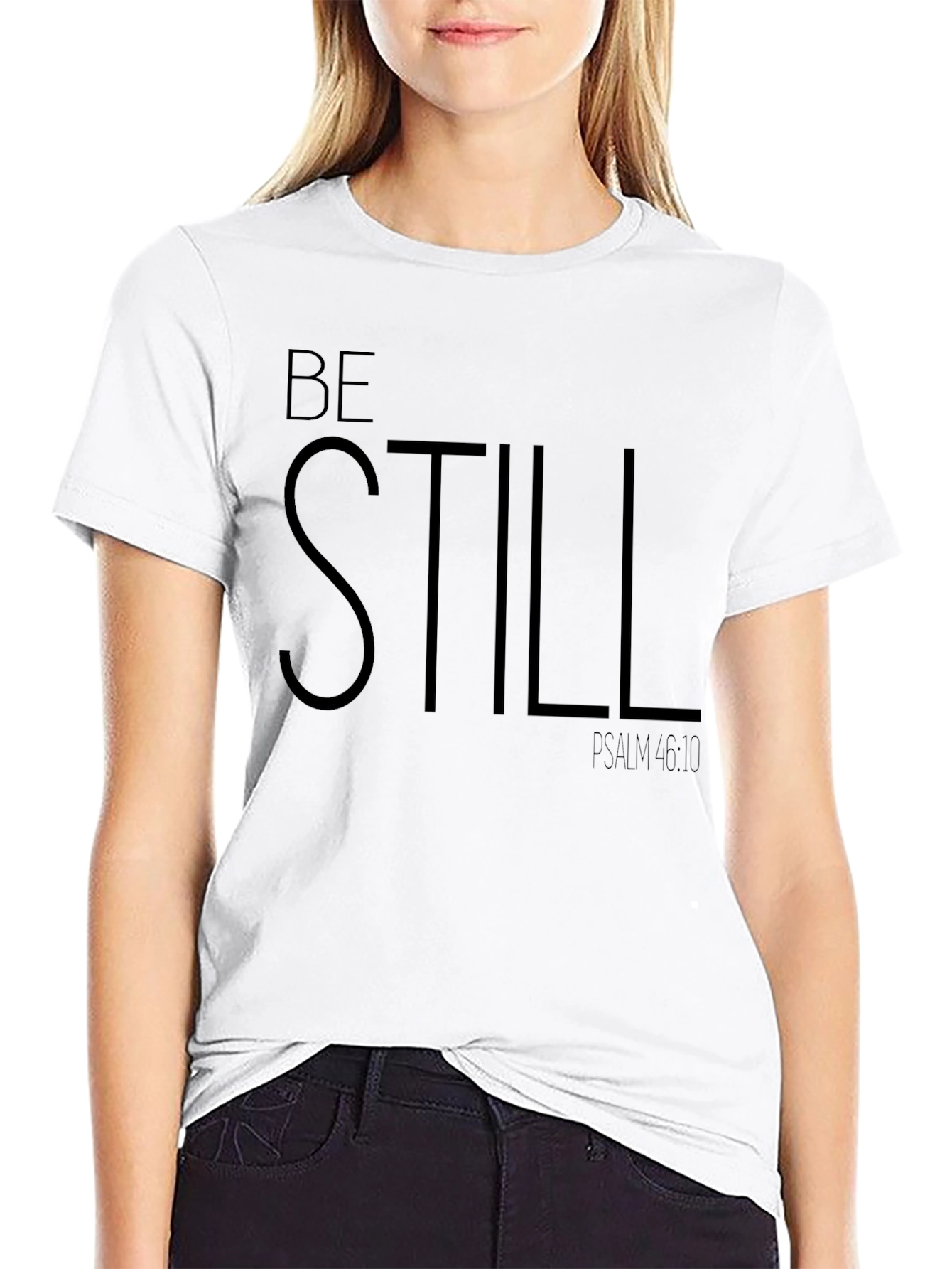 Be Still Psalm 46:10 Black Graphic Tee