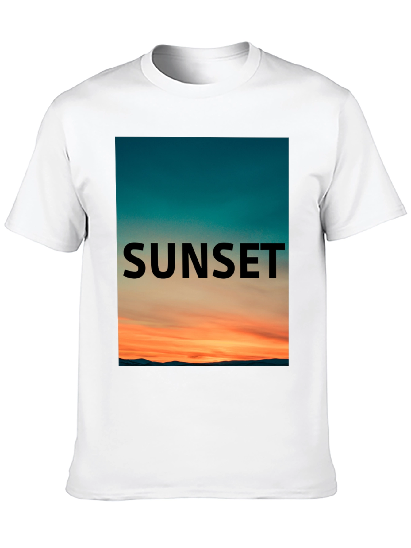 Sunset Graphic Tee - Black Cotton T-Shirt