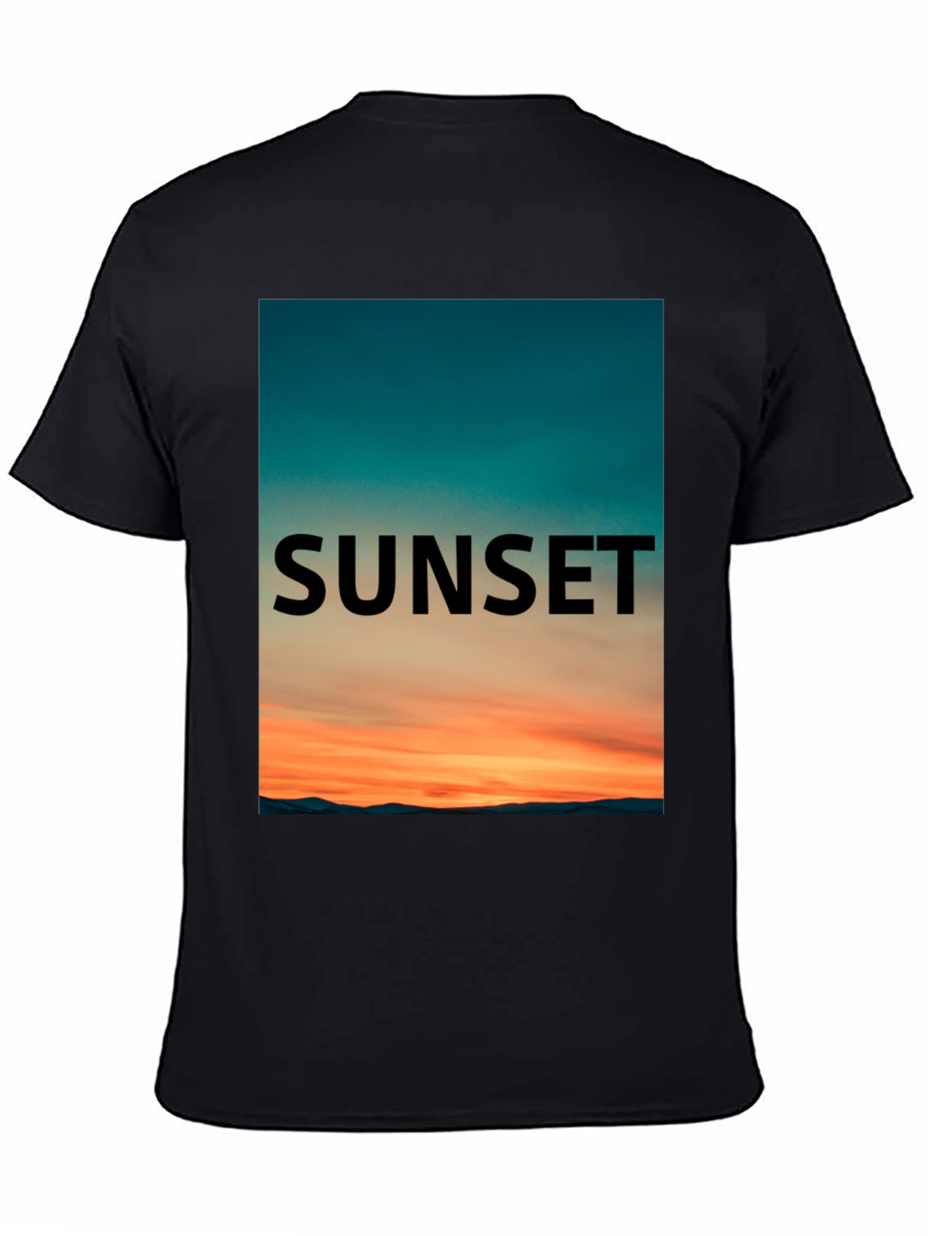 Sunset Graphic Tee - Black Cotton T-Shirt
