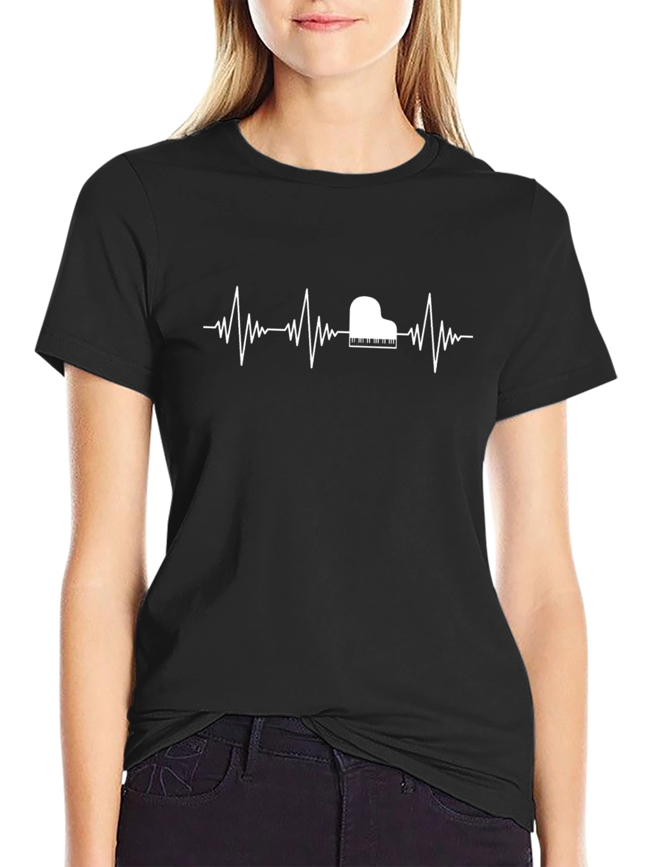 Piano Heartbeat T-Shirt - Musical Passion Tee