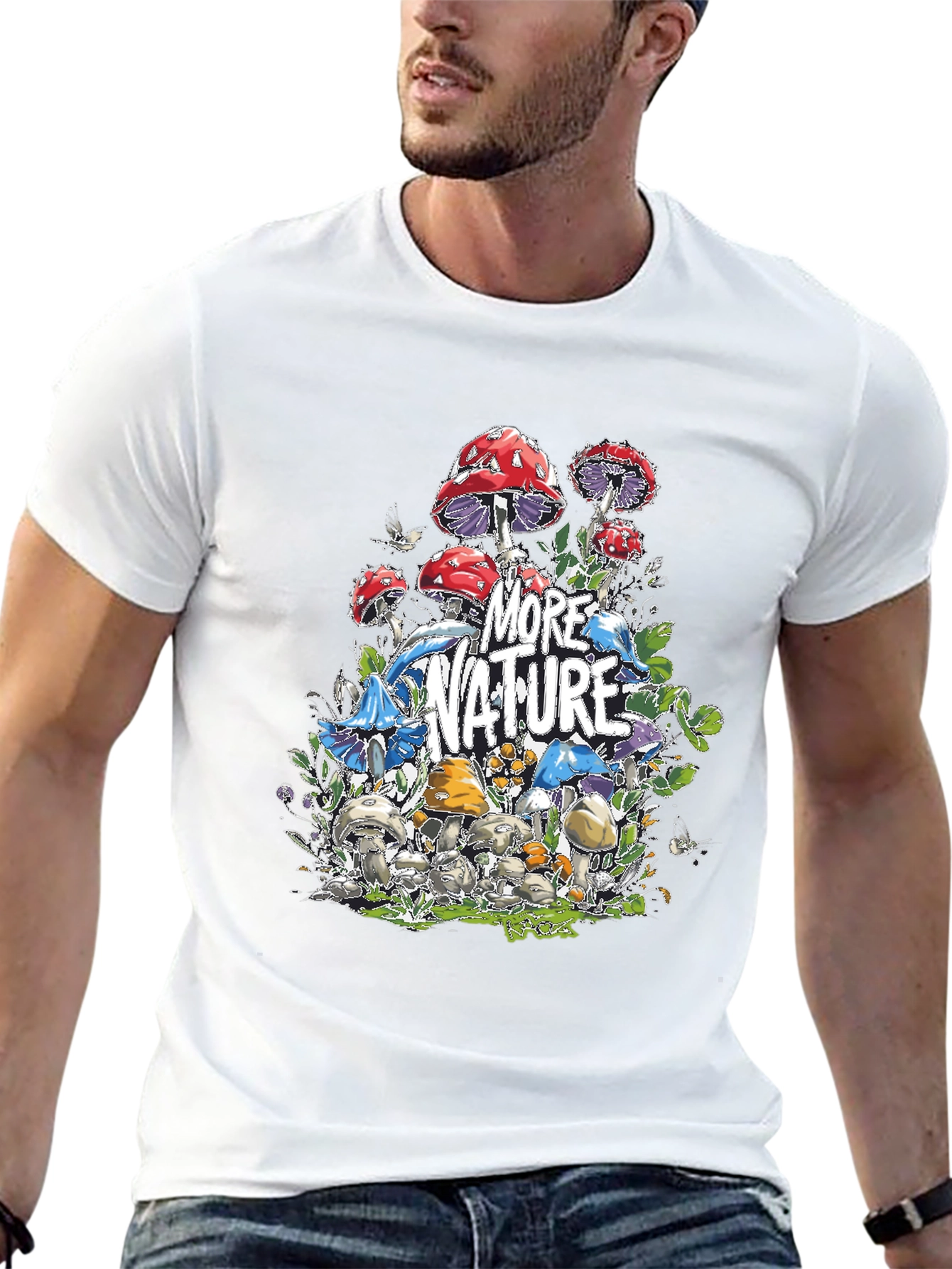 More Nature Graphic T-Shirt - Mushroom Design