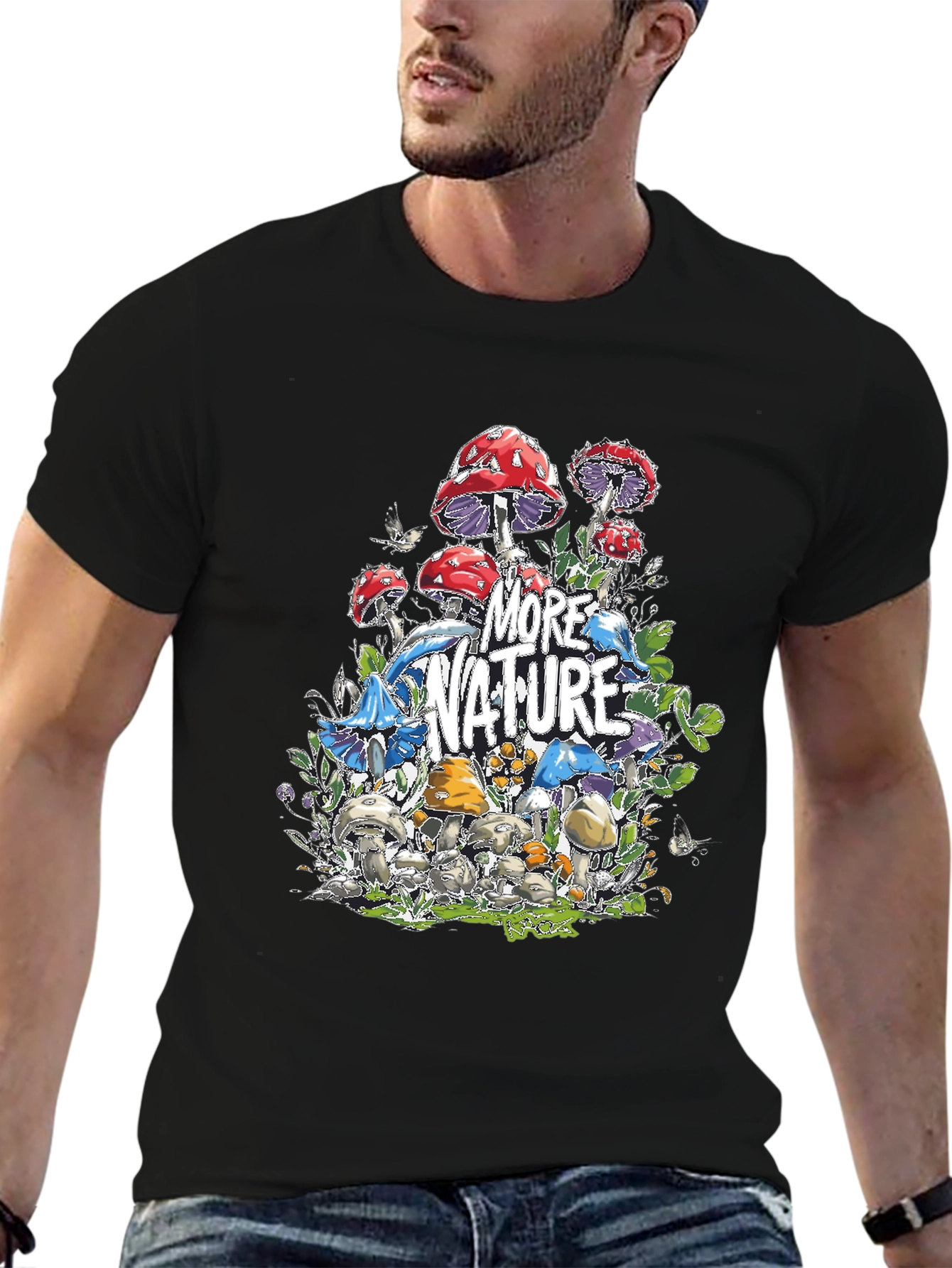 More Nature Graphic T-Shirt - Mushroom Design