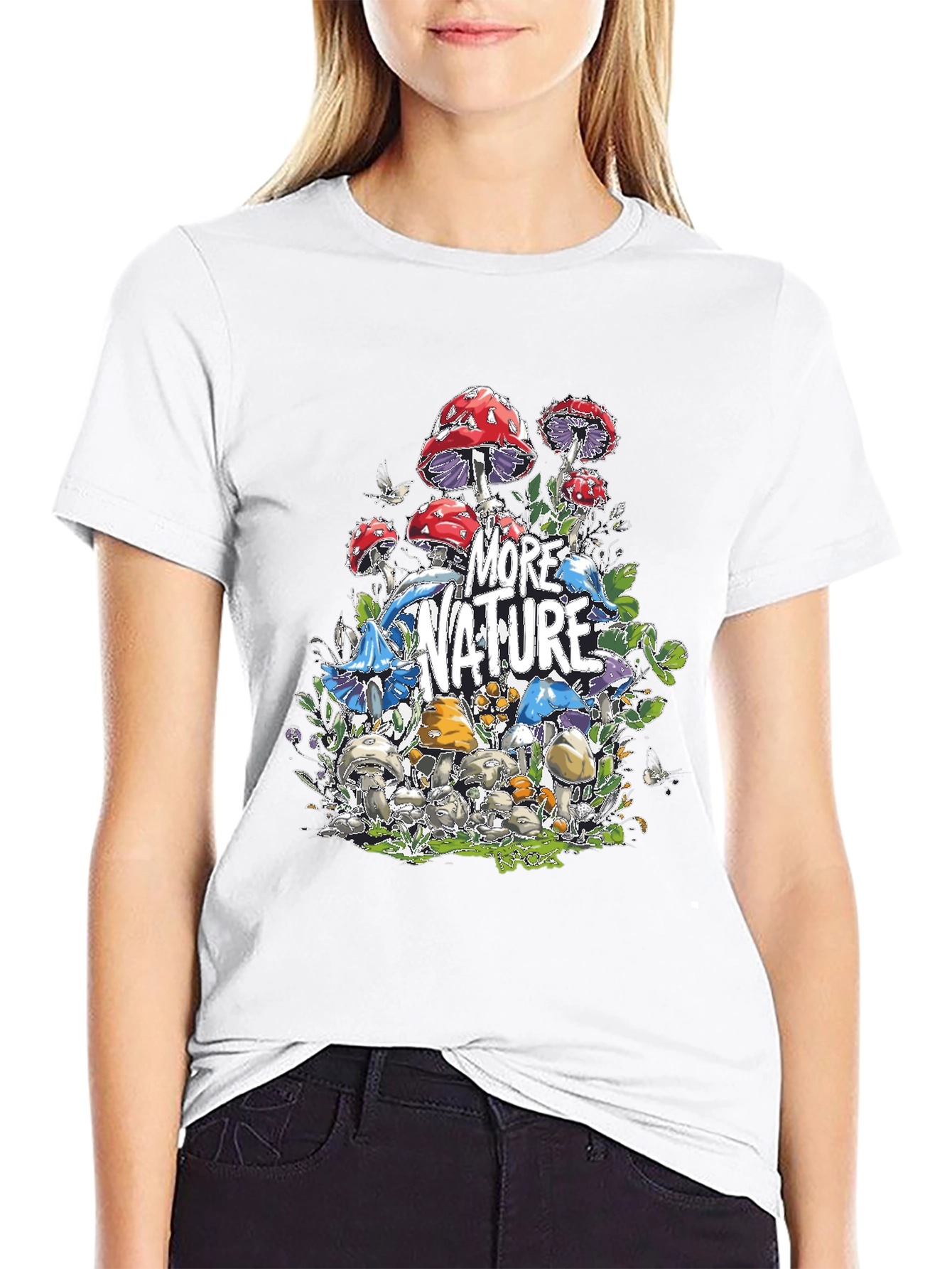 More Nature Graphic T-Shirt - Mushroom Design
