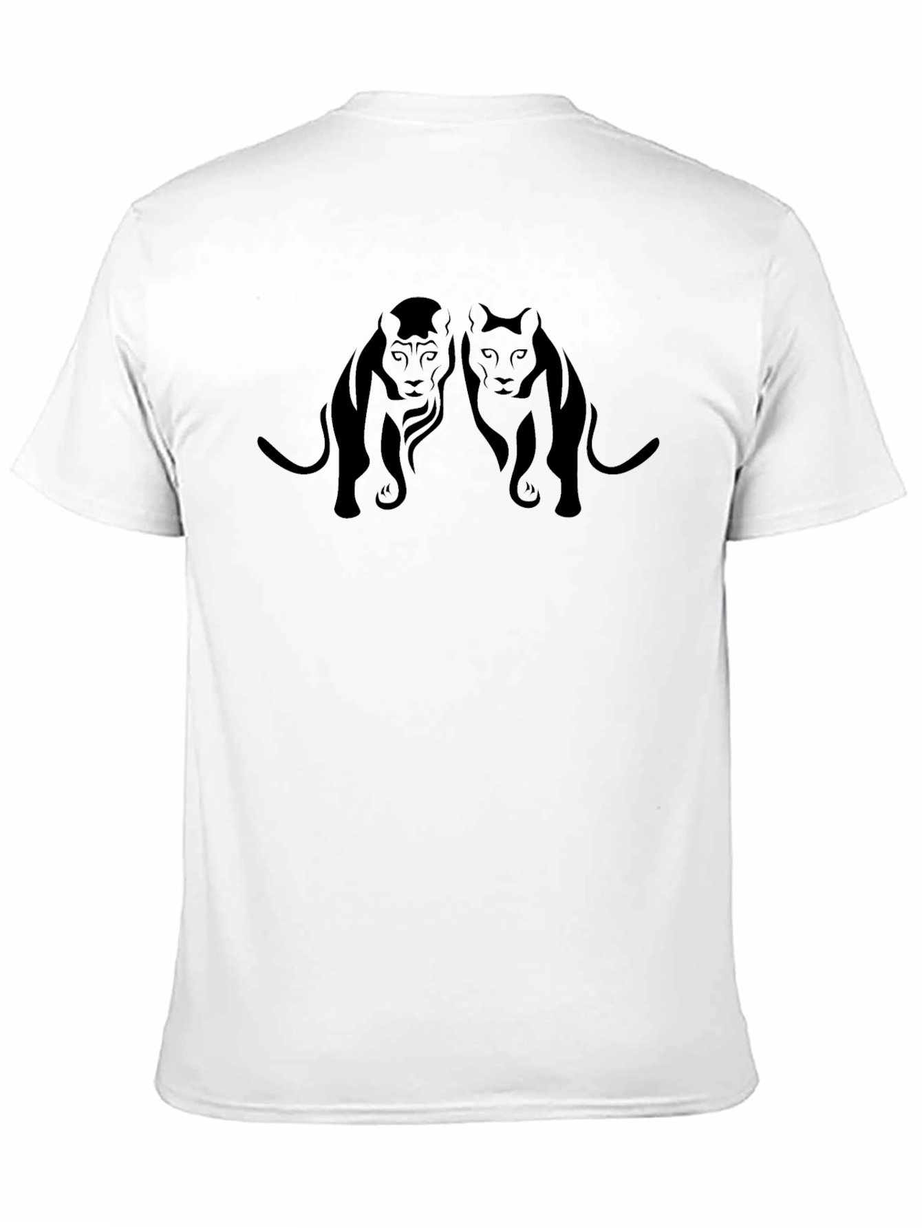 Stylish Black Tee with Lion Silhouette Design