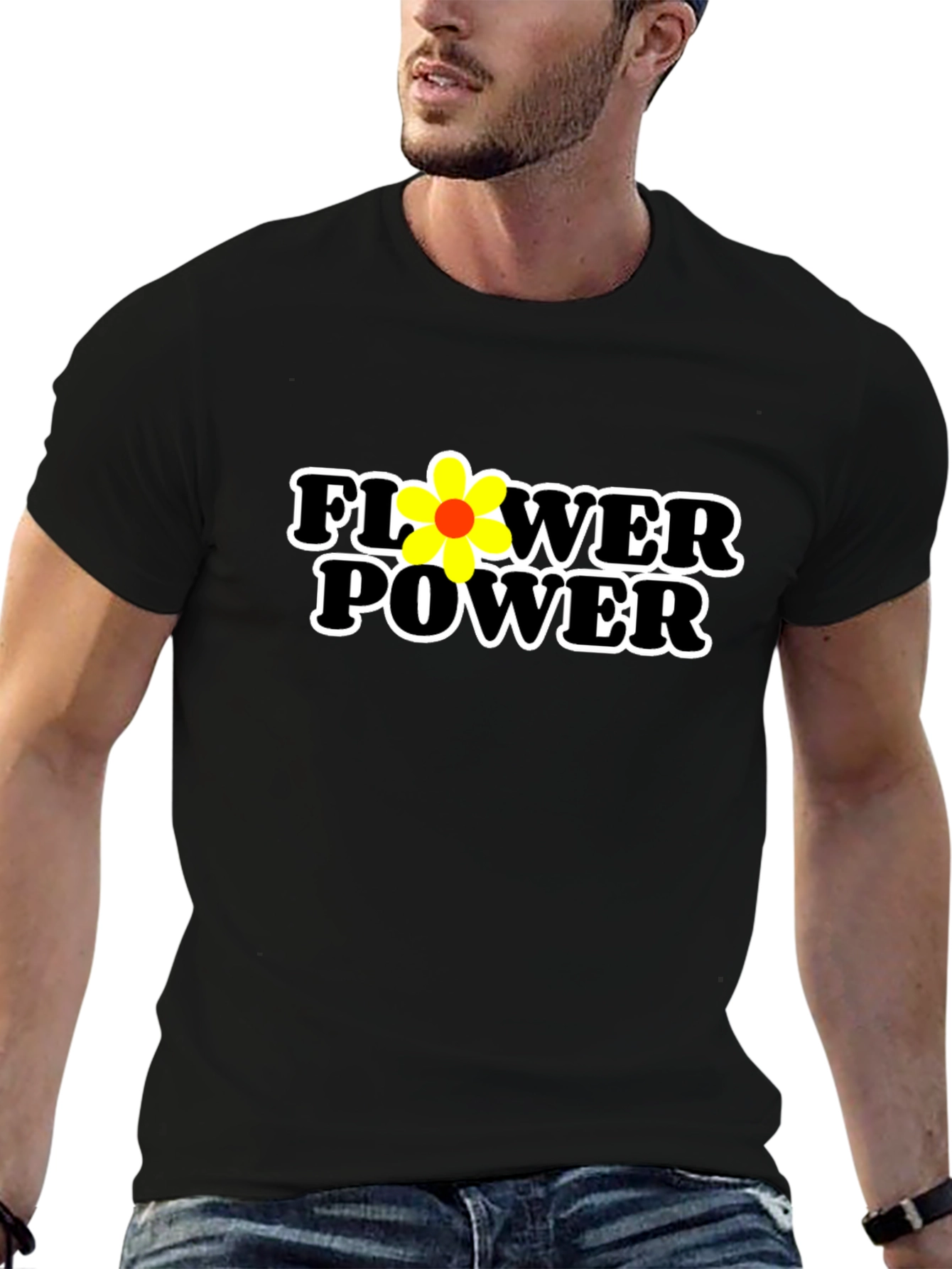Flower Power Graphic Tee - Black
