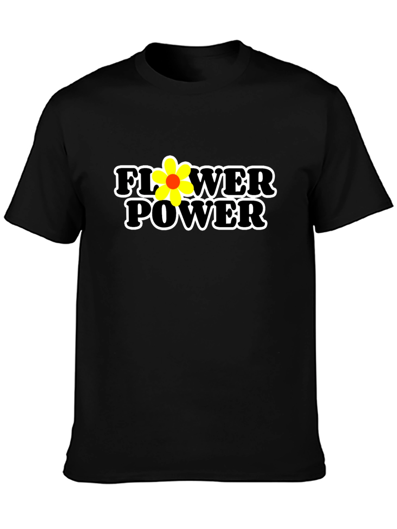 Flower Power Graphic Tee - Black