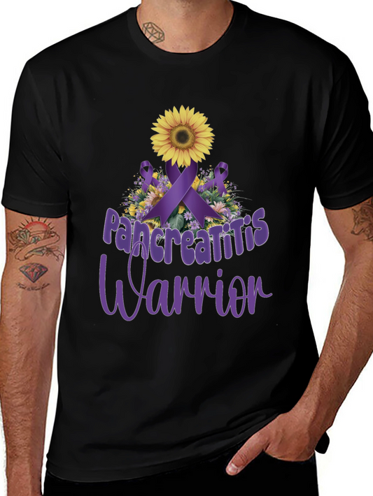 Pancreatitis Warrior Sunflower Ribbon T-Shirt