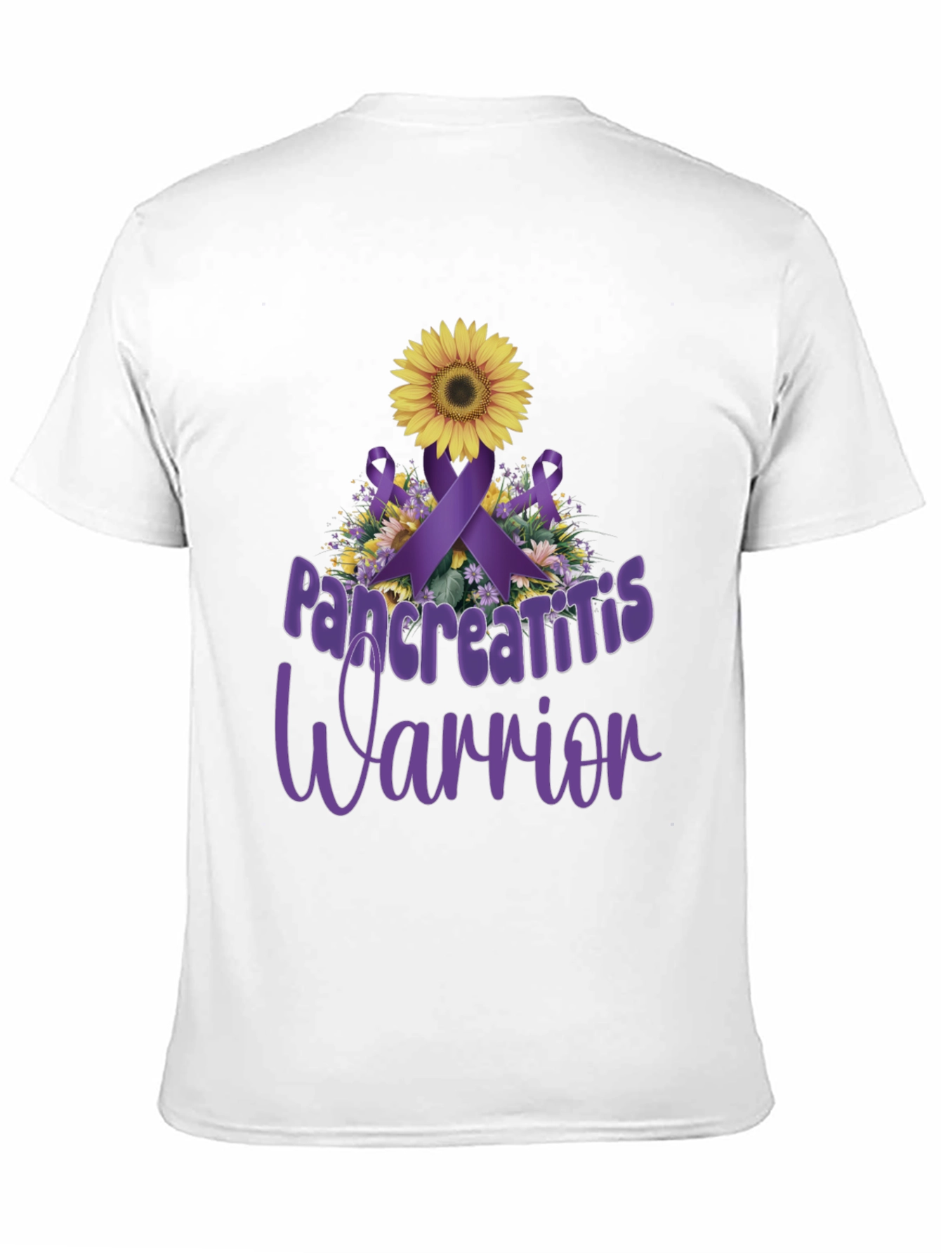 Pancreatitis Warrior Sunflower Ribbon T-Shirt