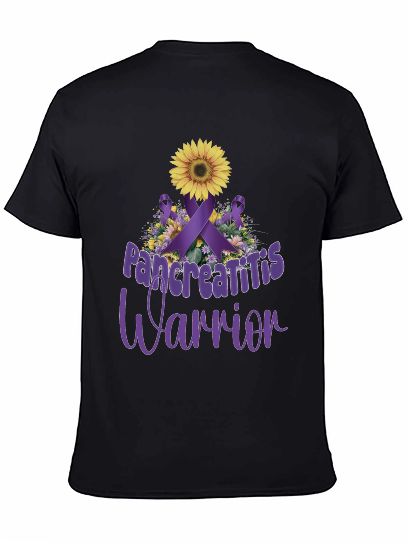 Pancreatitis Warrior Sunflower Ribbon T-Shirt