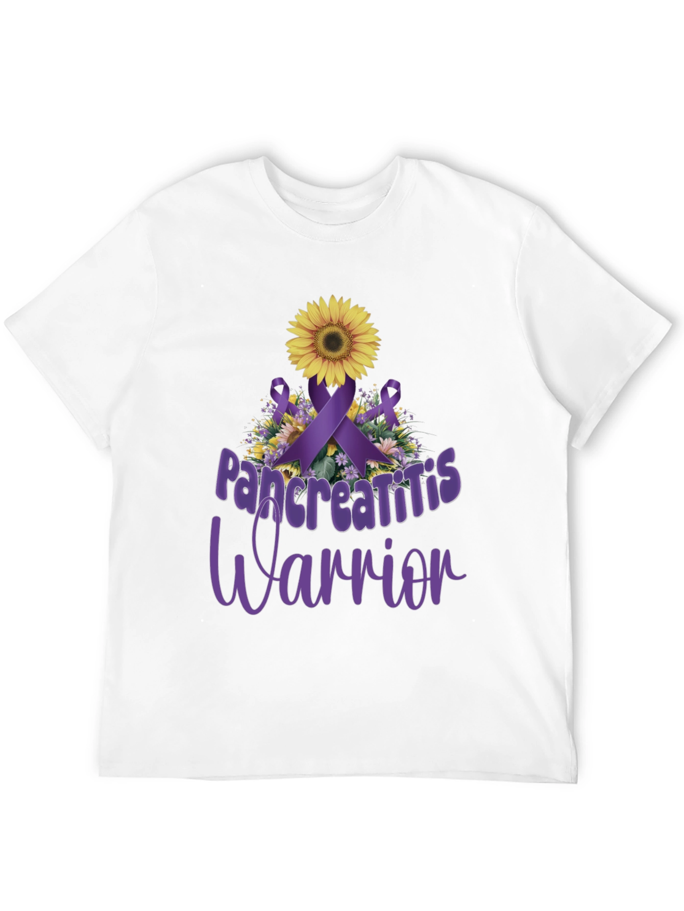 Pancreatitis Warrior Sunflower Ribbon T-Shirt