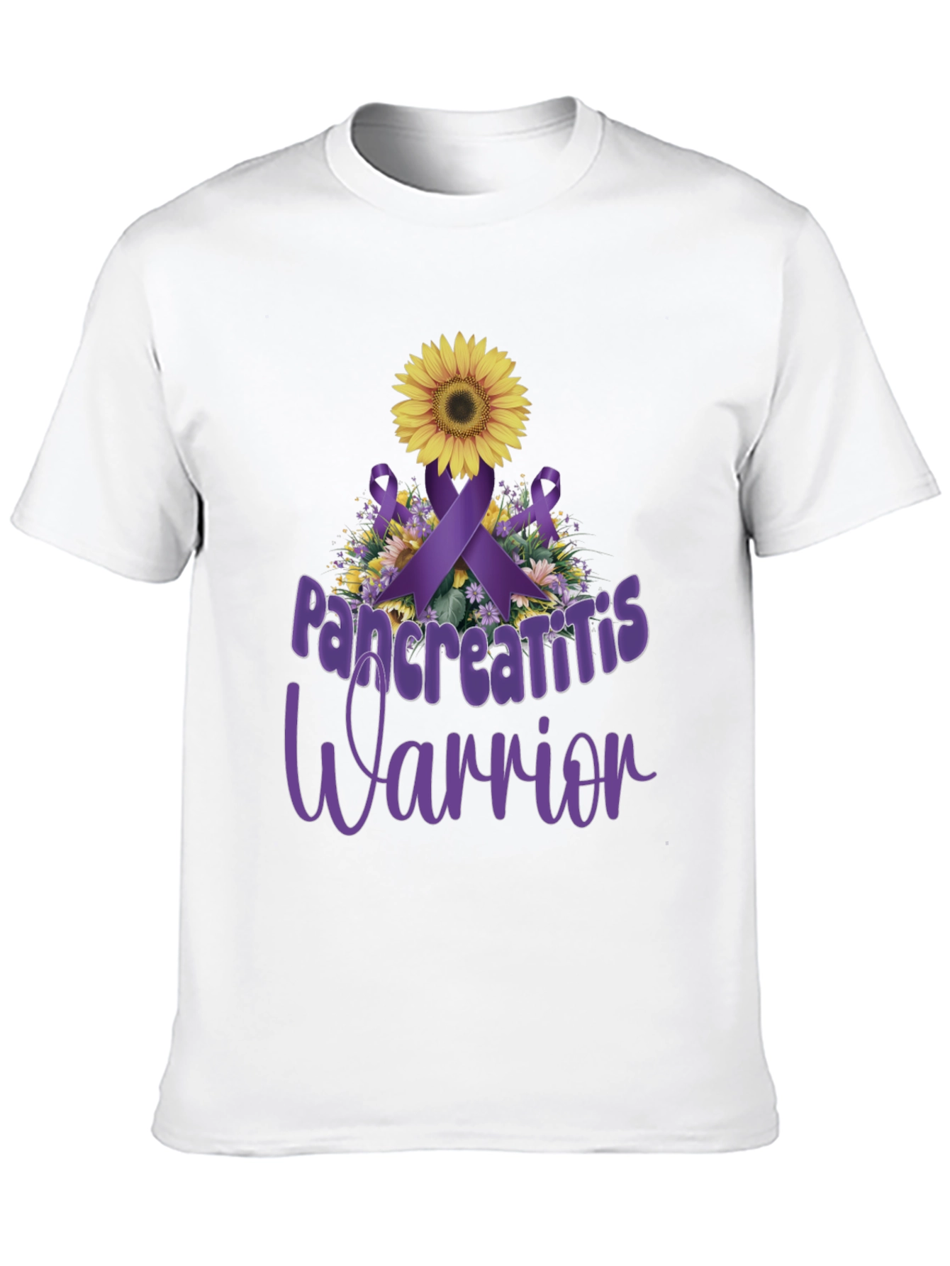 Pancreatitis Warrior Sunflower Ribbon T-Shirt