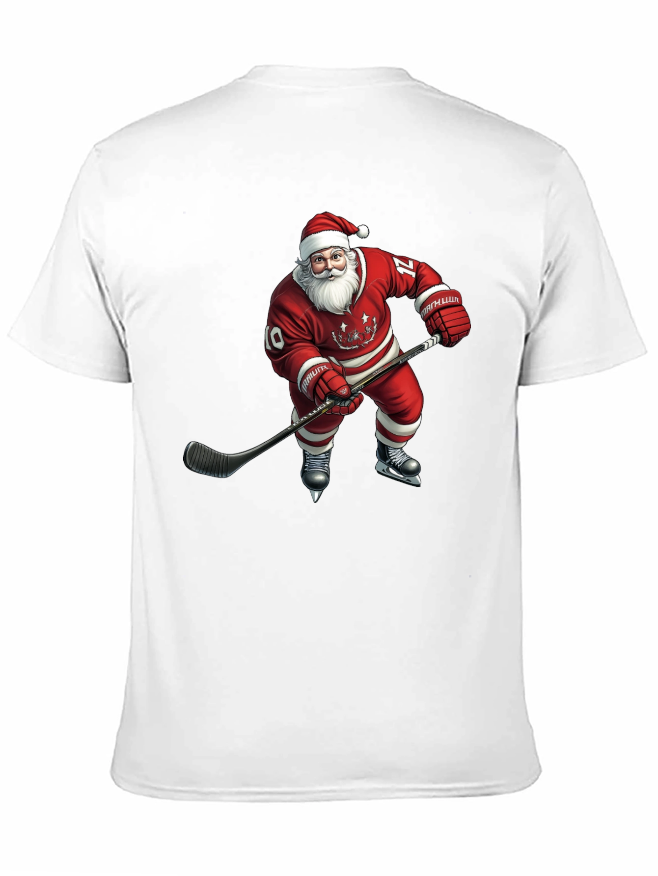 Santa Hockey T-Shirt - Holiday Festive Tee