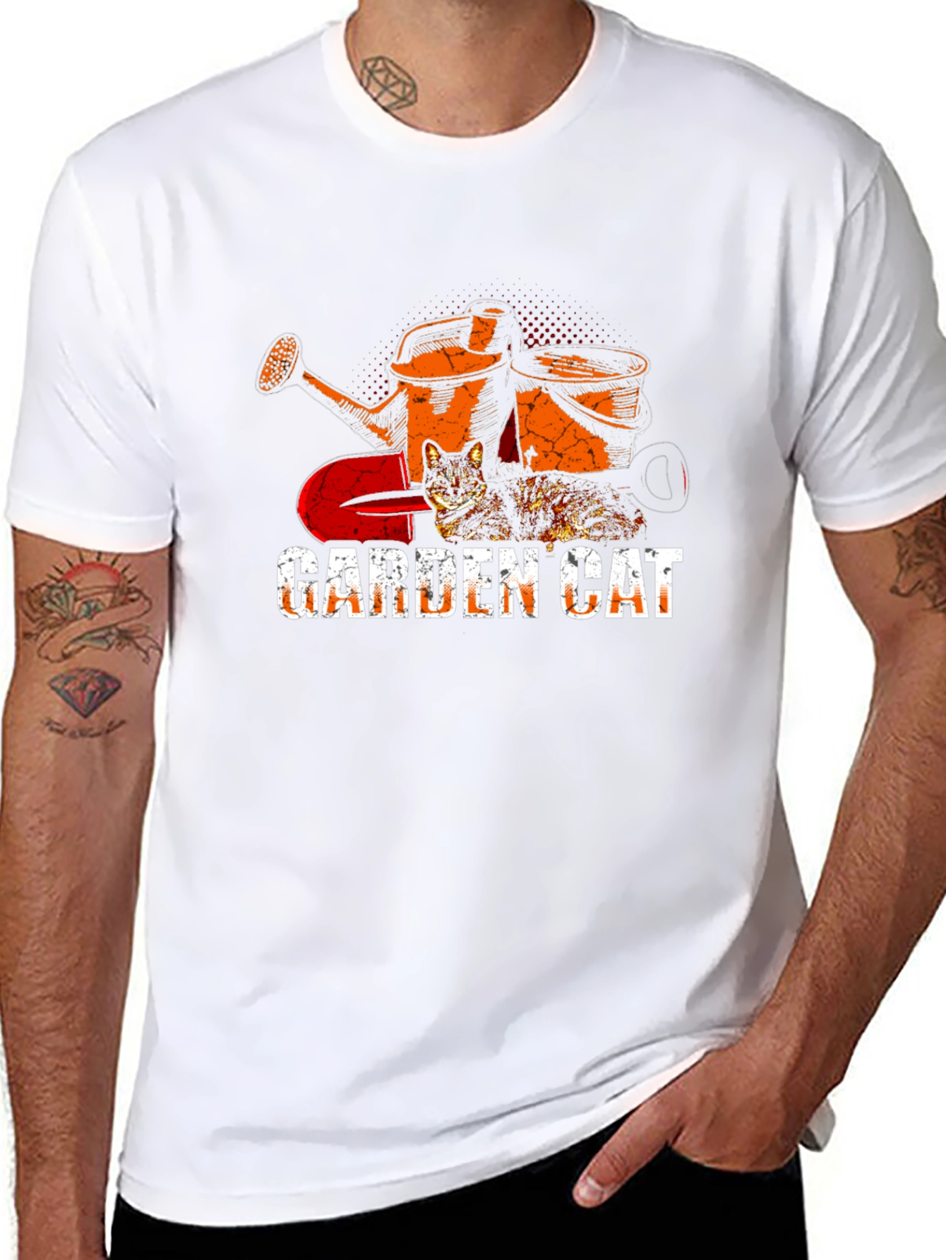 Garden Cat Graphic Tee - Gardening with Cats