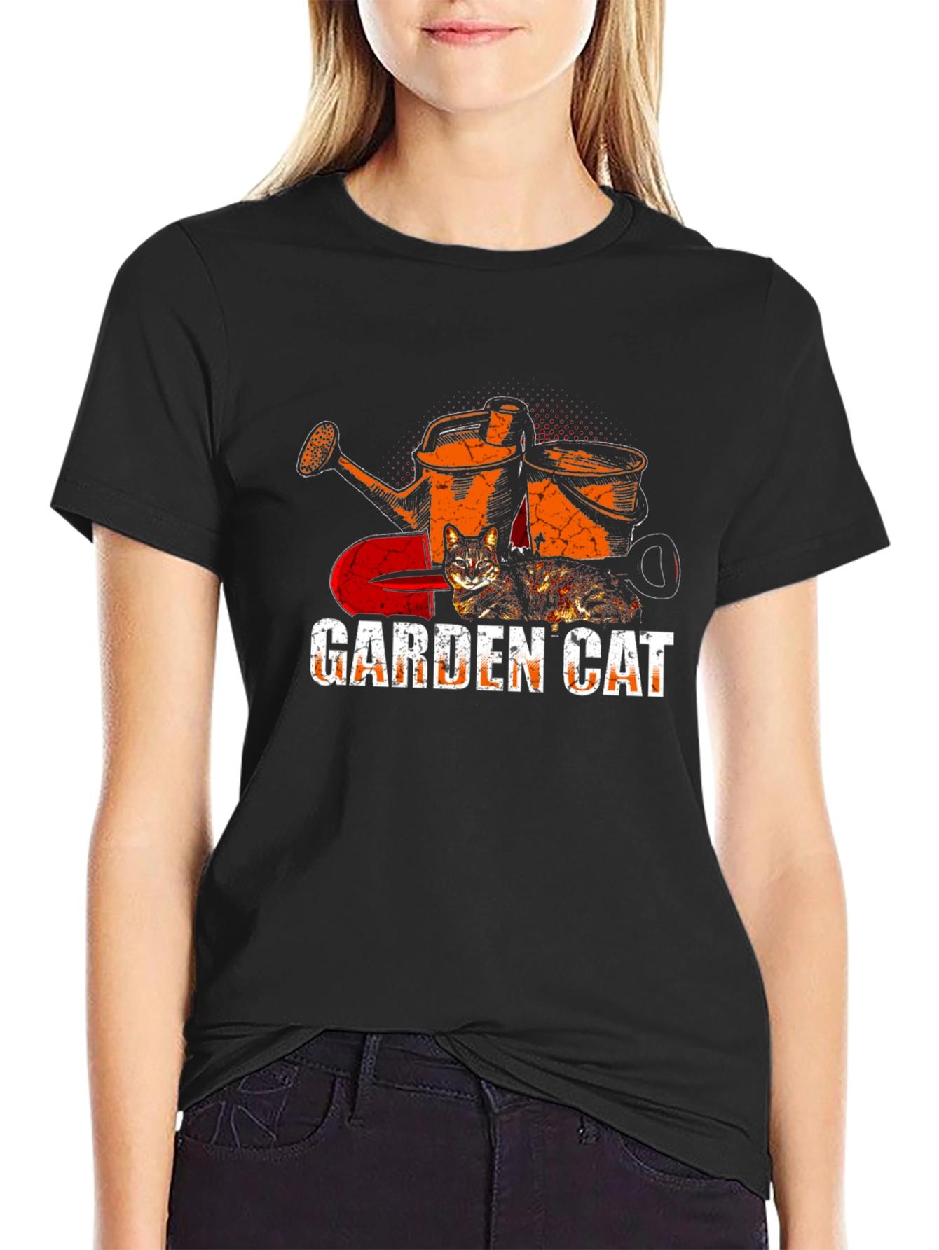 Garden Cat Graphic Tee - Gardening with Cats