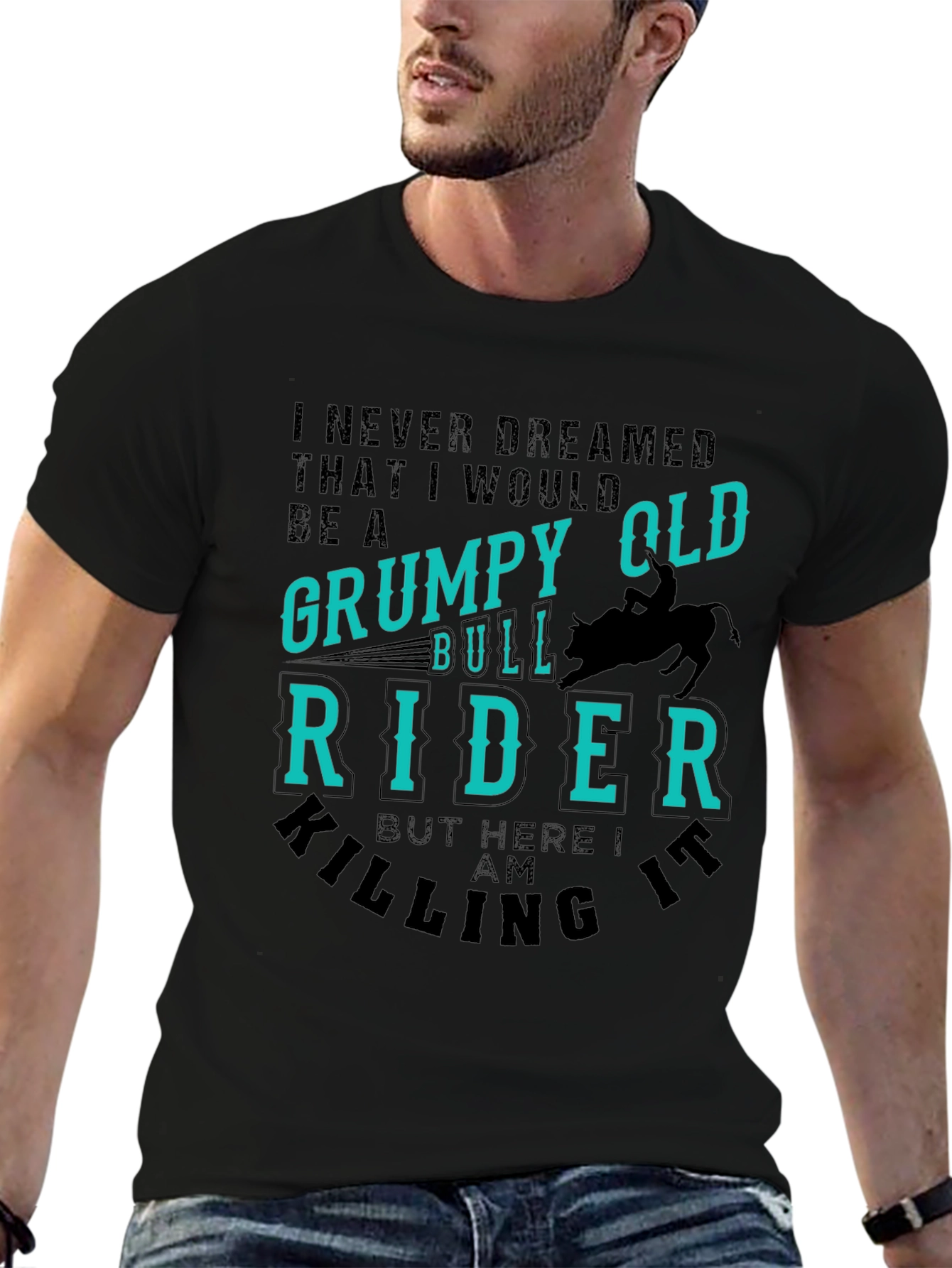 Grumpy Old Bull Rider Graphic T-Shirt