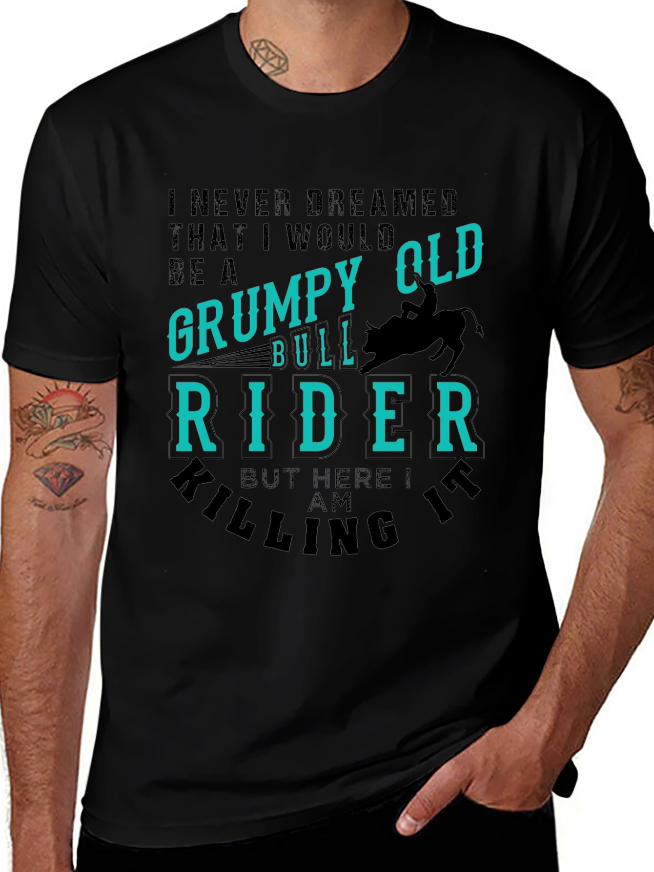 Grumpy Old Bull Rider Graphic T-Shirt