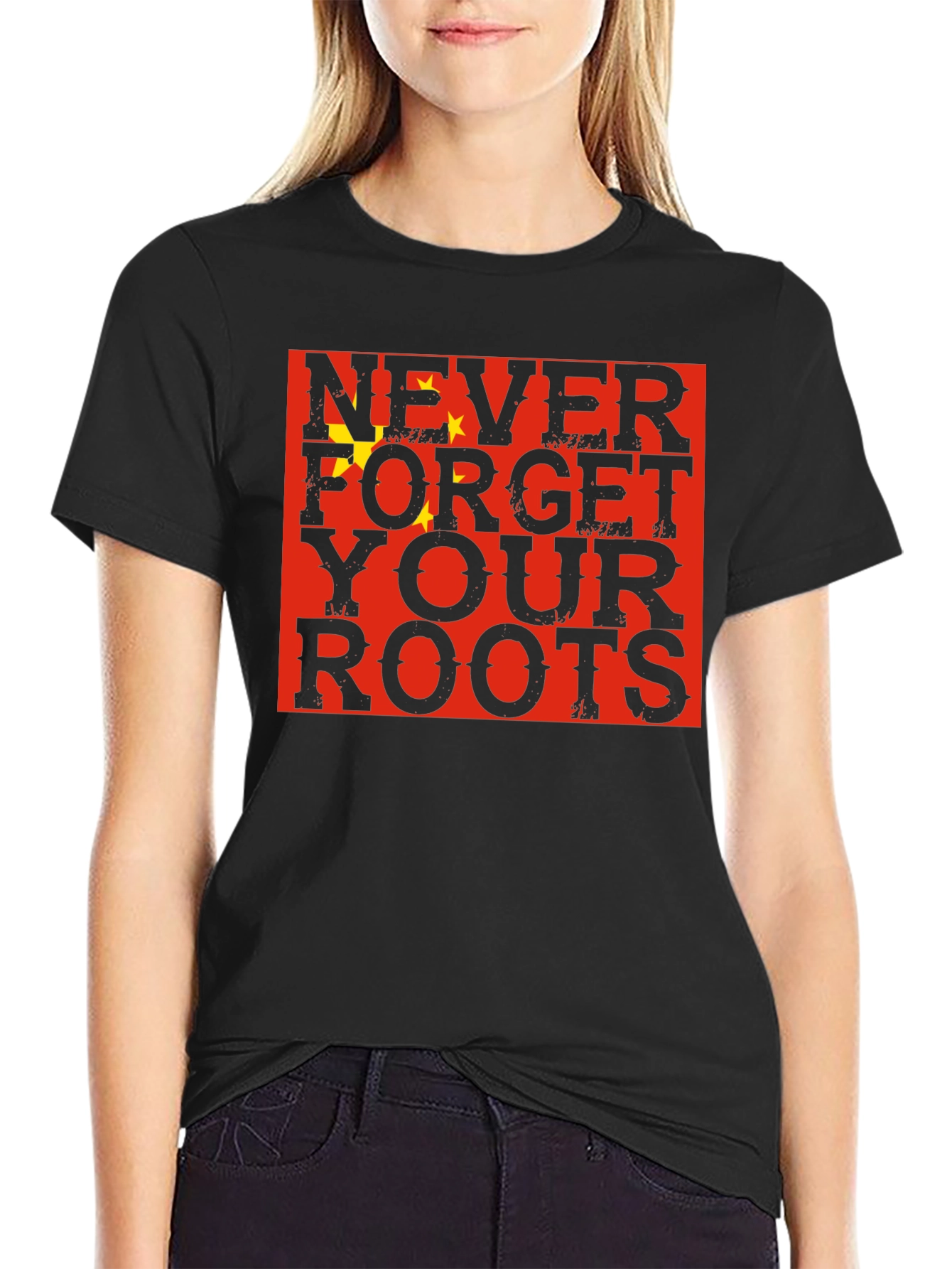 Never Forget Your Roots China Flag Graphic T-Shirt
