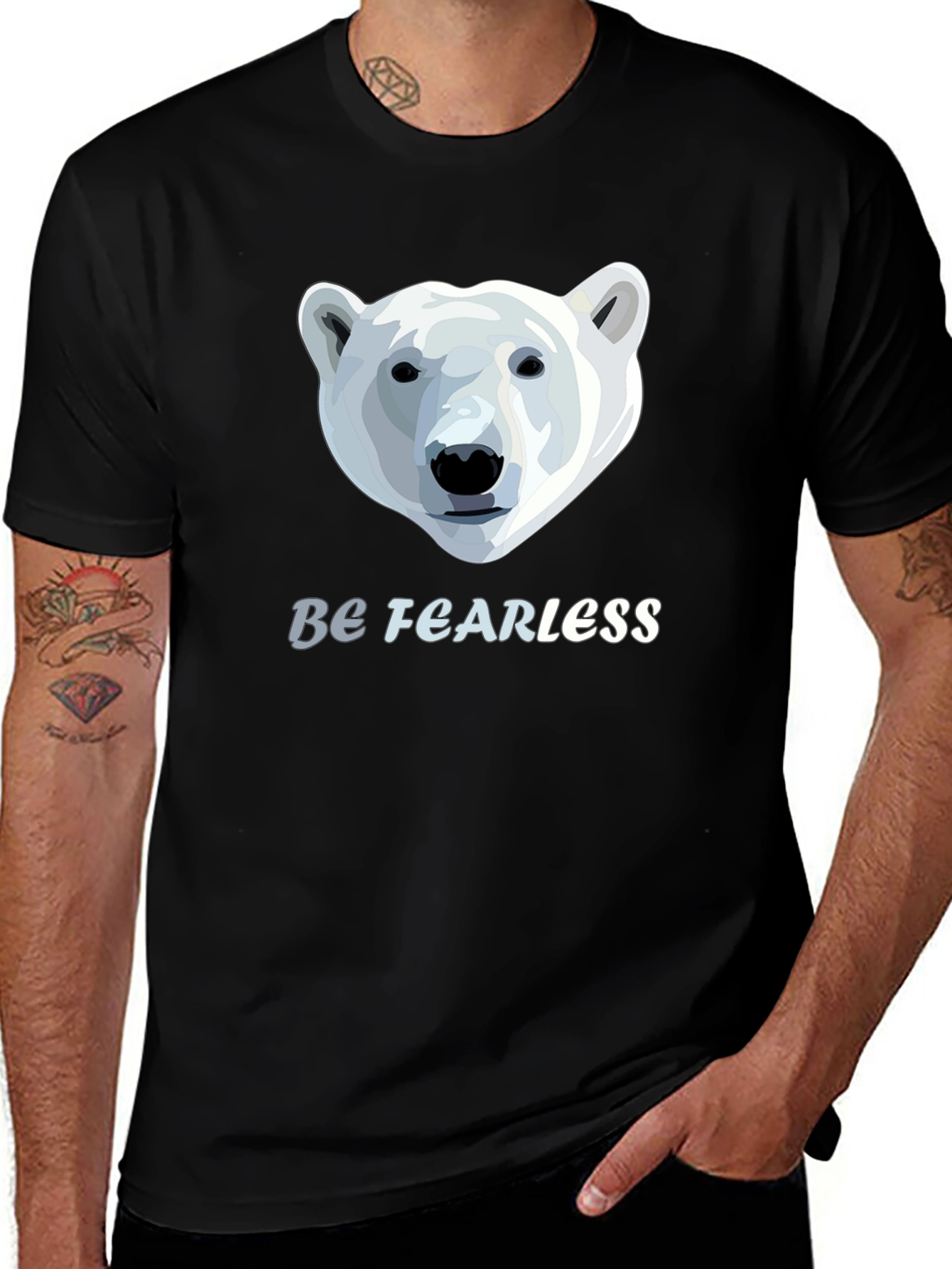 Be Fearless Polar Bear Graphic T-Shirt