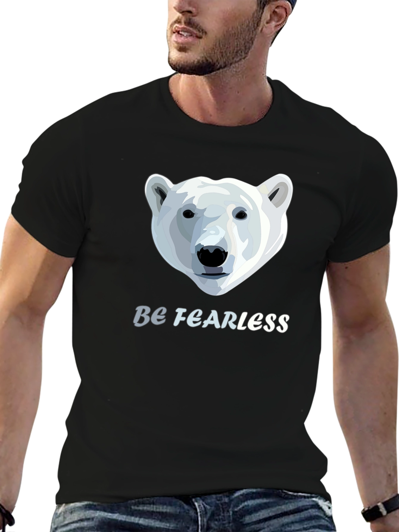 Be Fearless Polar Bear Graphic T-Shirt
